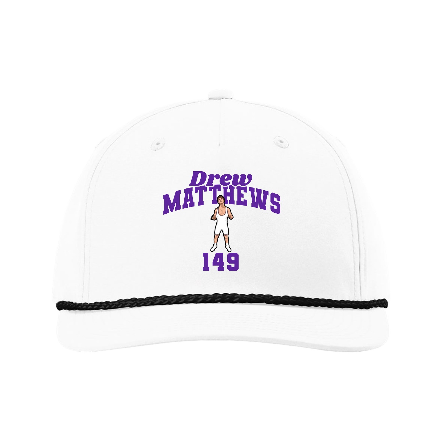 Five-Panel Classic Rope Cap — Signature Arch in White