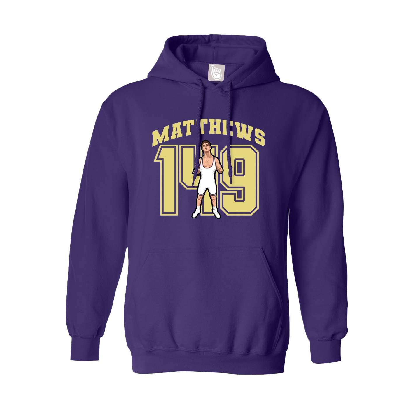 Youth Hoodie — Number in Purple