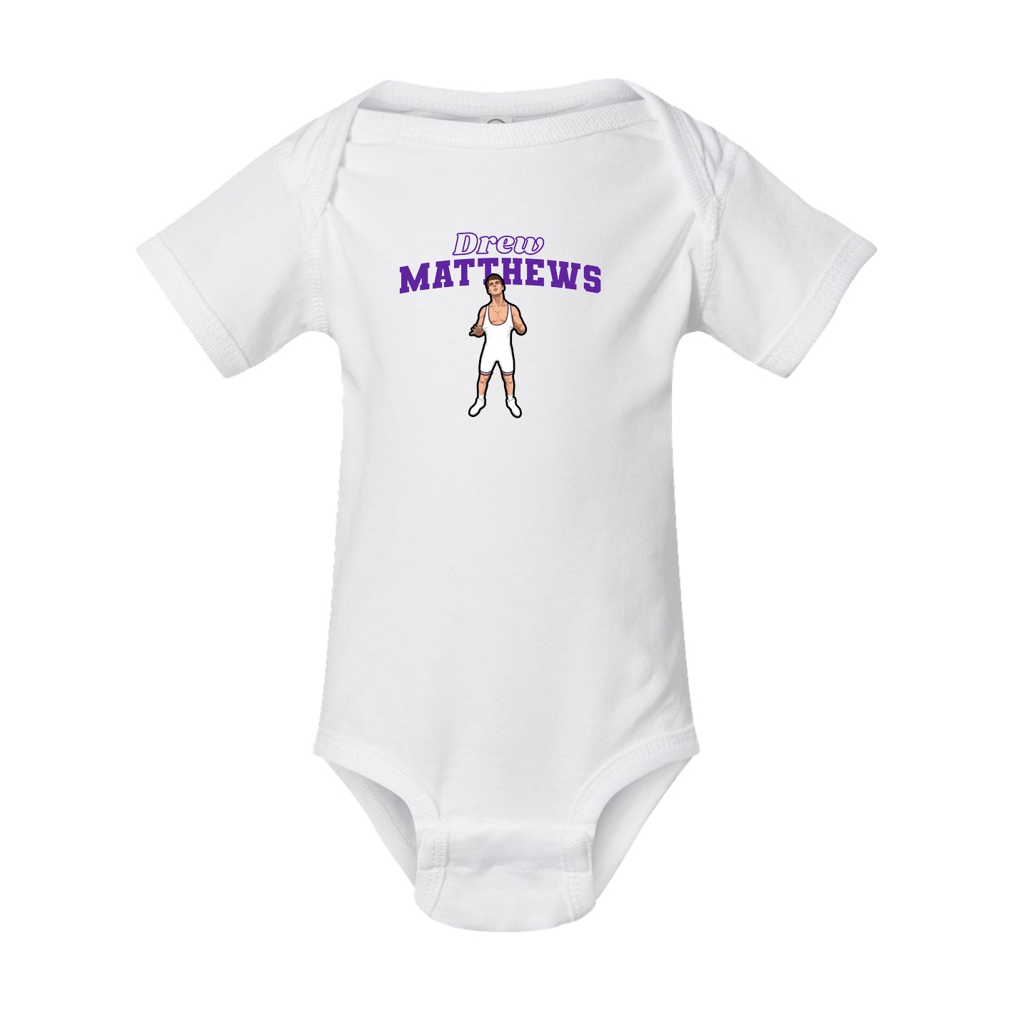 Baby Onesie — Name Arch in White