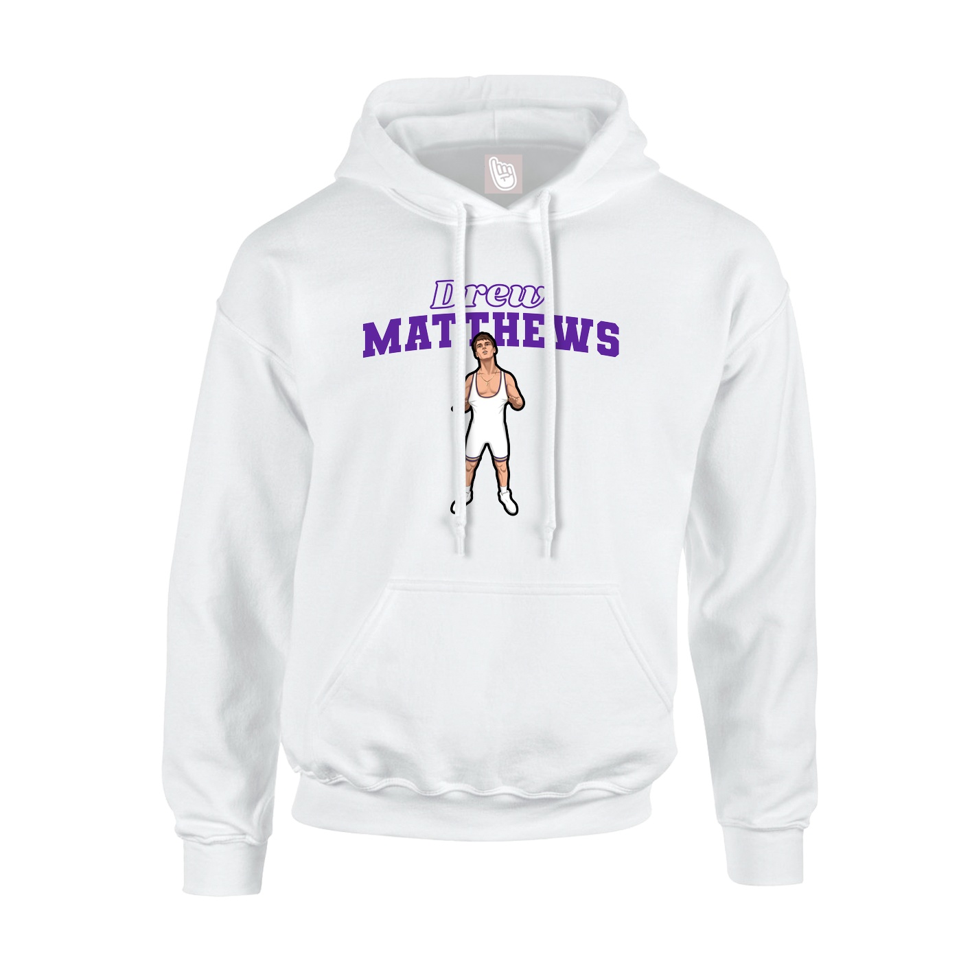Youth Hoodie — Name Arch in White