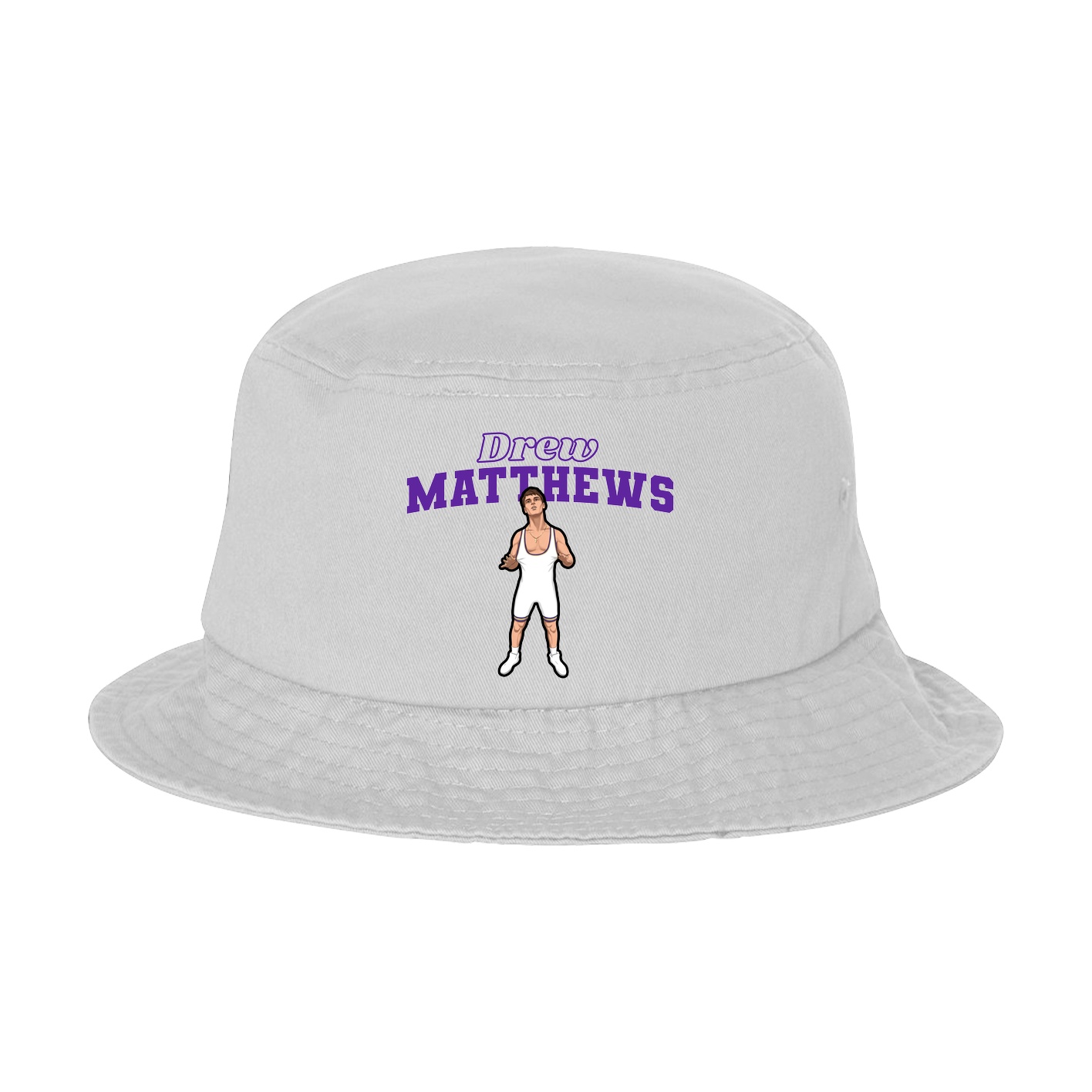 Bucket Cap — Name Arch in White