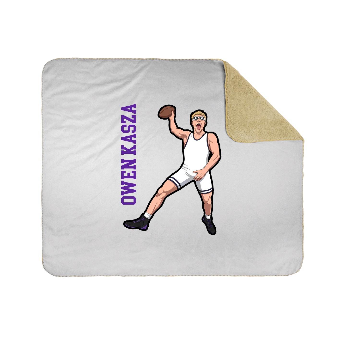 Throw Blanket — Name Vertical in White