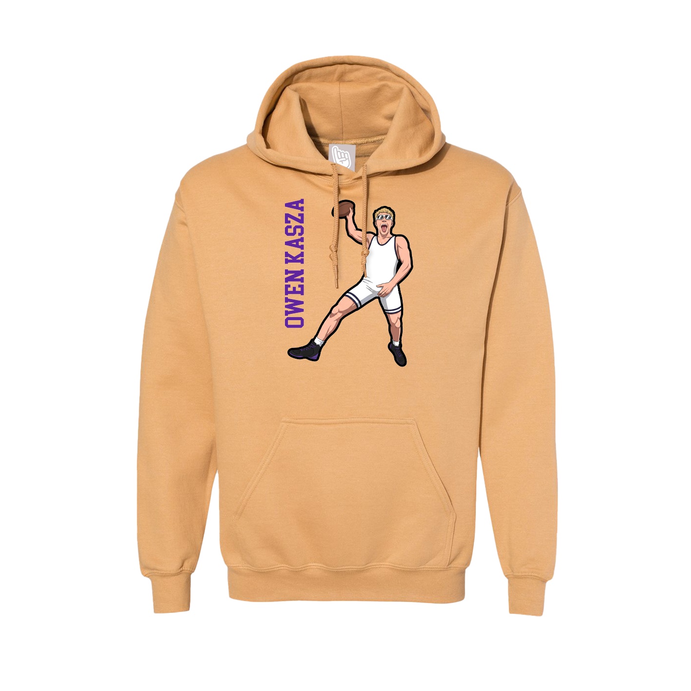 Hoodie — Name Vertical in Vegas Gold