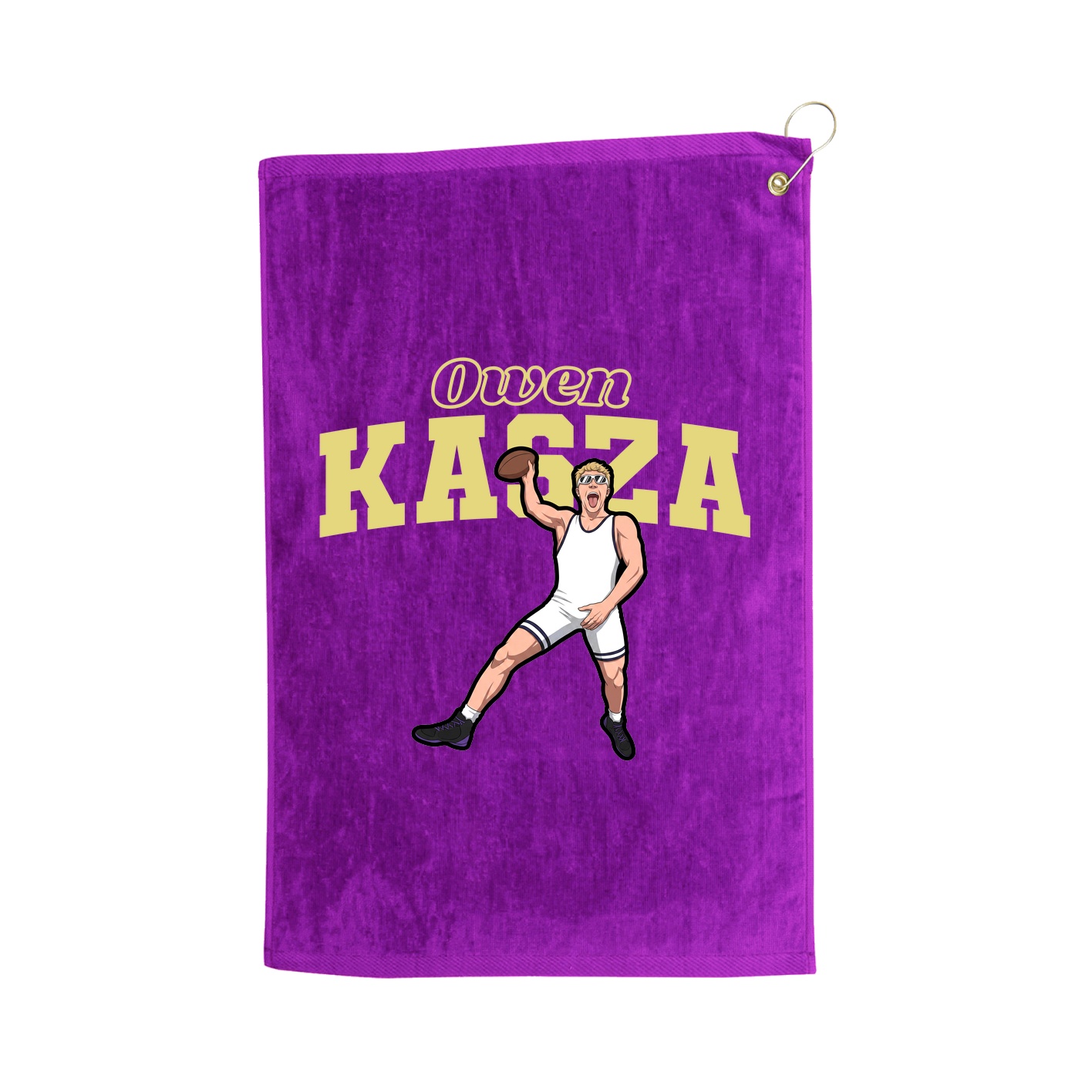 Golf Towel — Name Arch in Purple