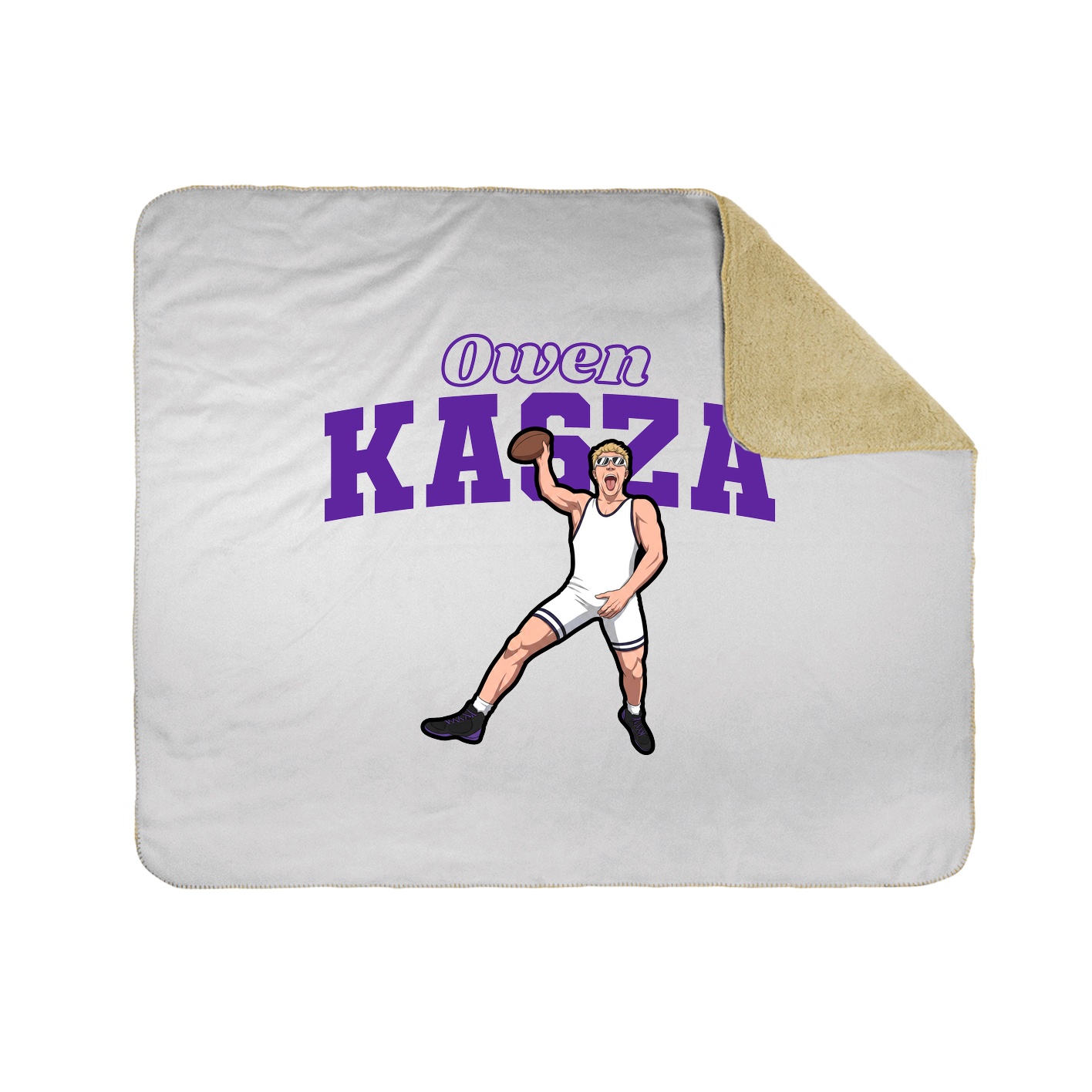 Throw Blanket — Name Arch in White