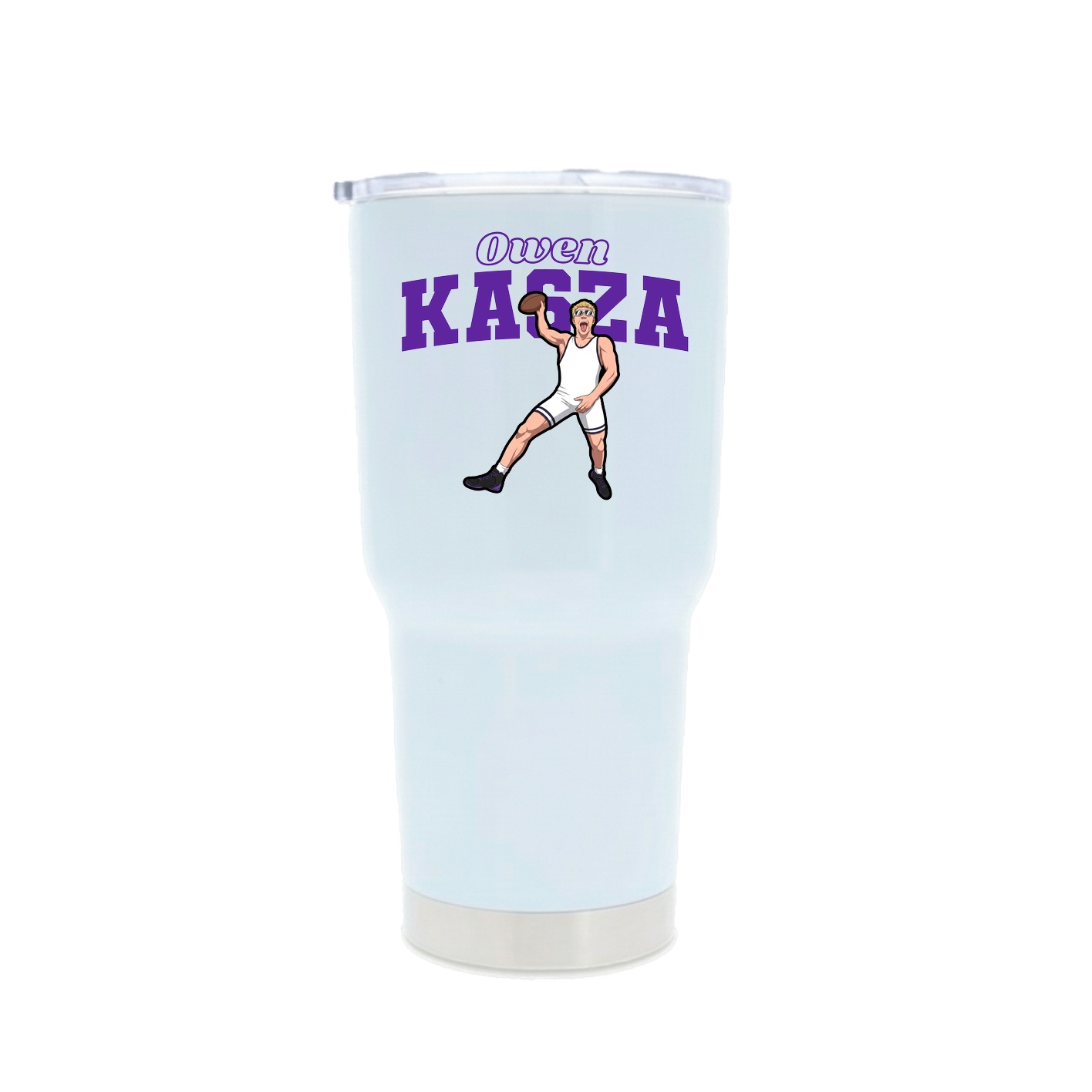 30oz Stainless Steel Tumbler — Name Arch in White