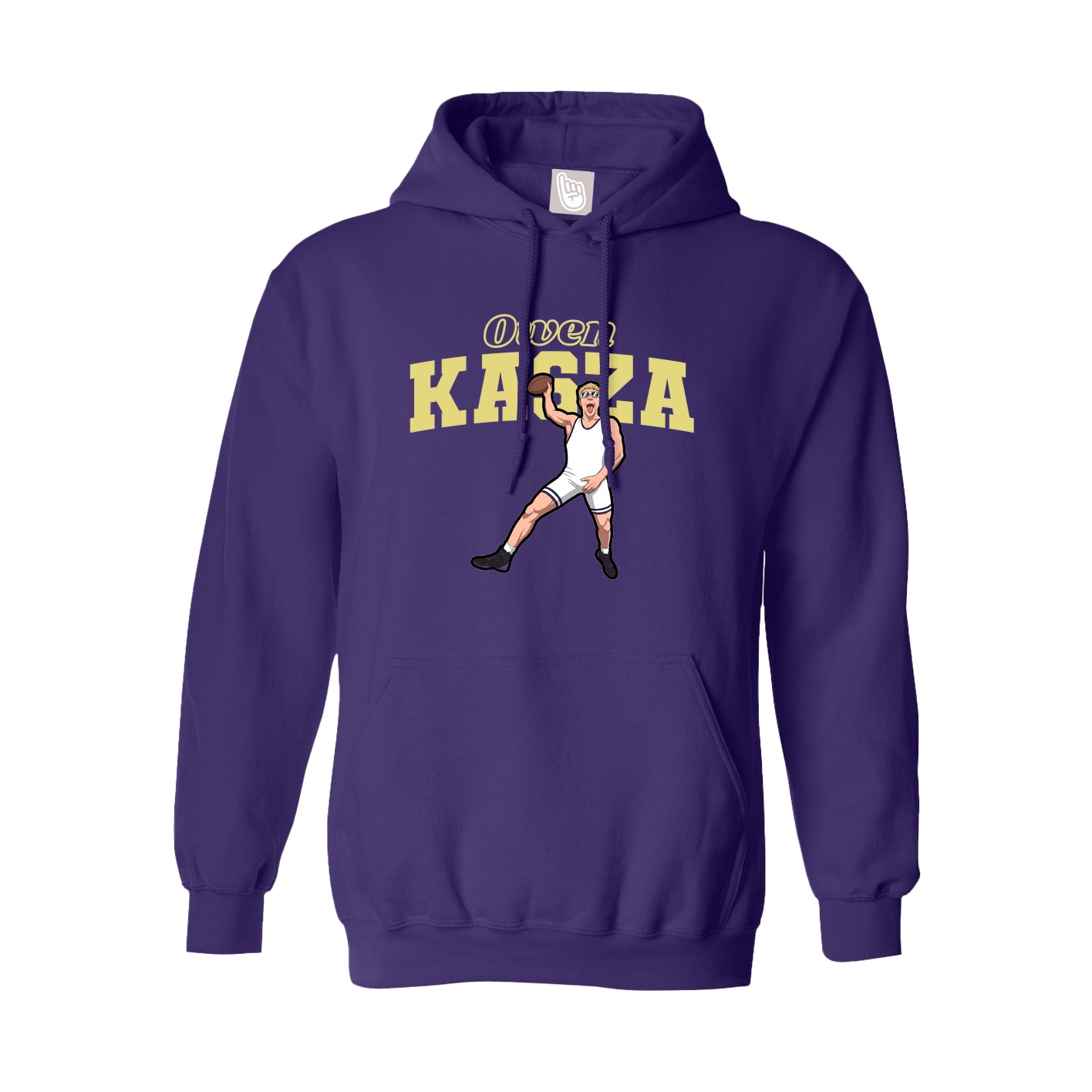 Youth Hoodie — Name Arch in Purple