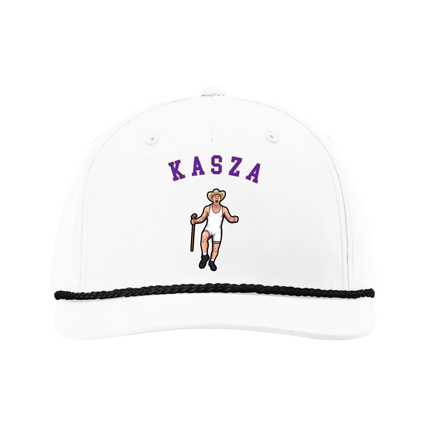 Five-Panel Classic Rope Cap — Shirsey Arch in White