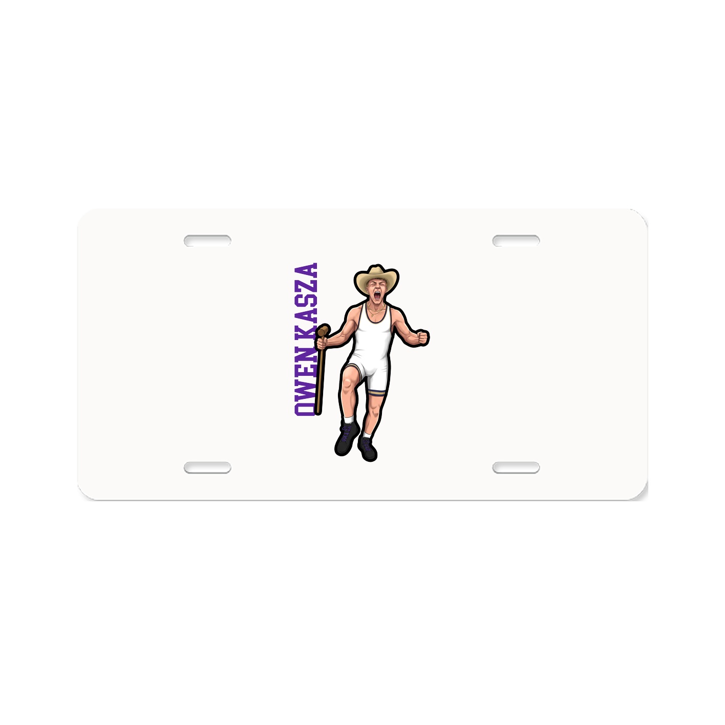 License Plate — Name Vertical in Classic