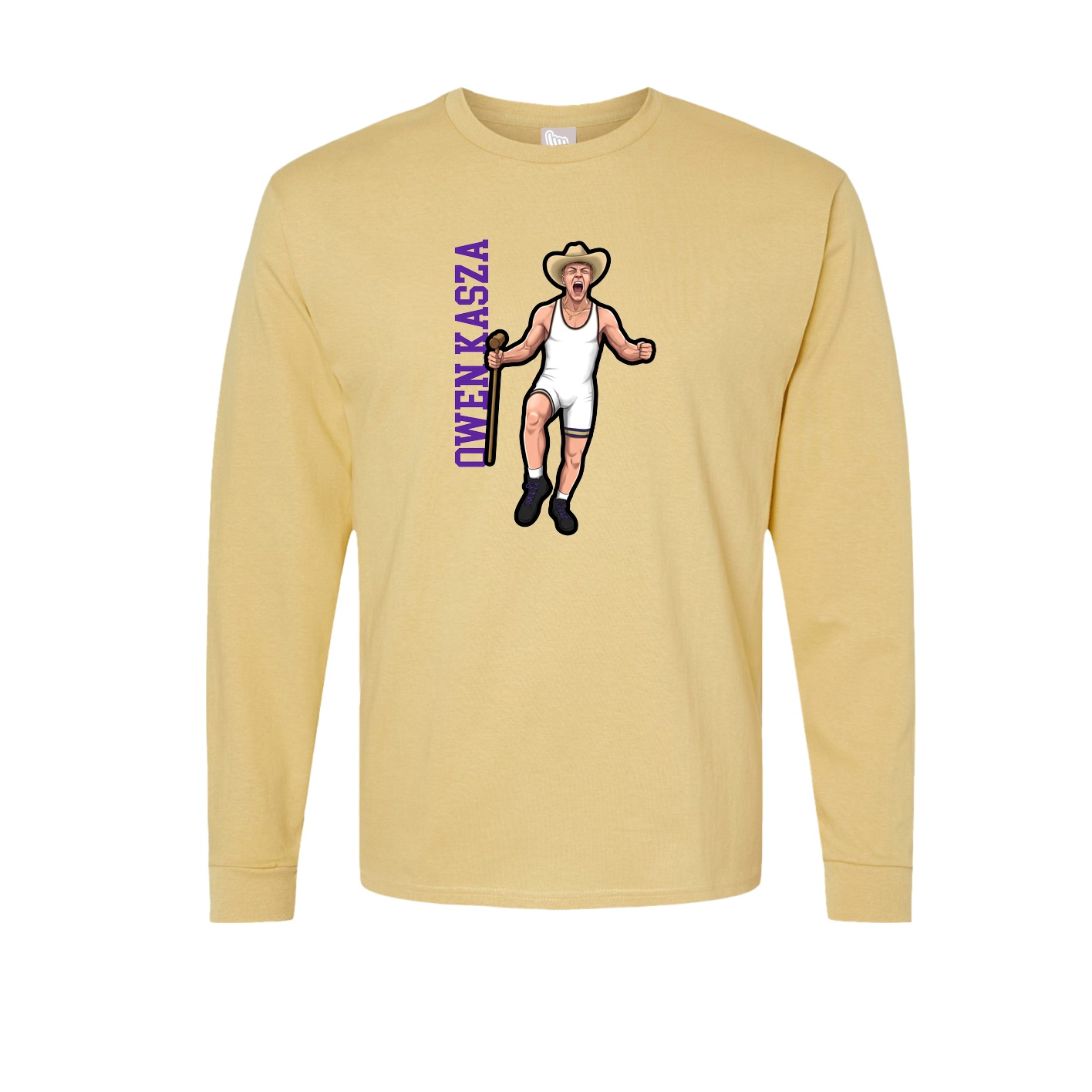 Long Sleeve Tee — Name Vertical in Vegas Gold