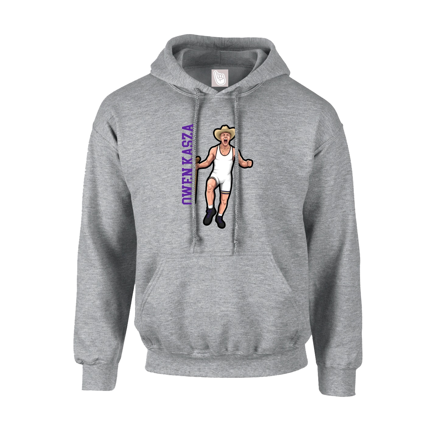 Youth Hoodie — Name Vertical in Grey