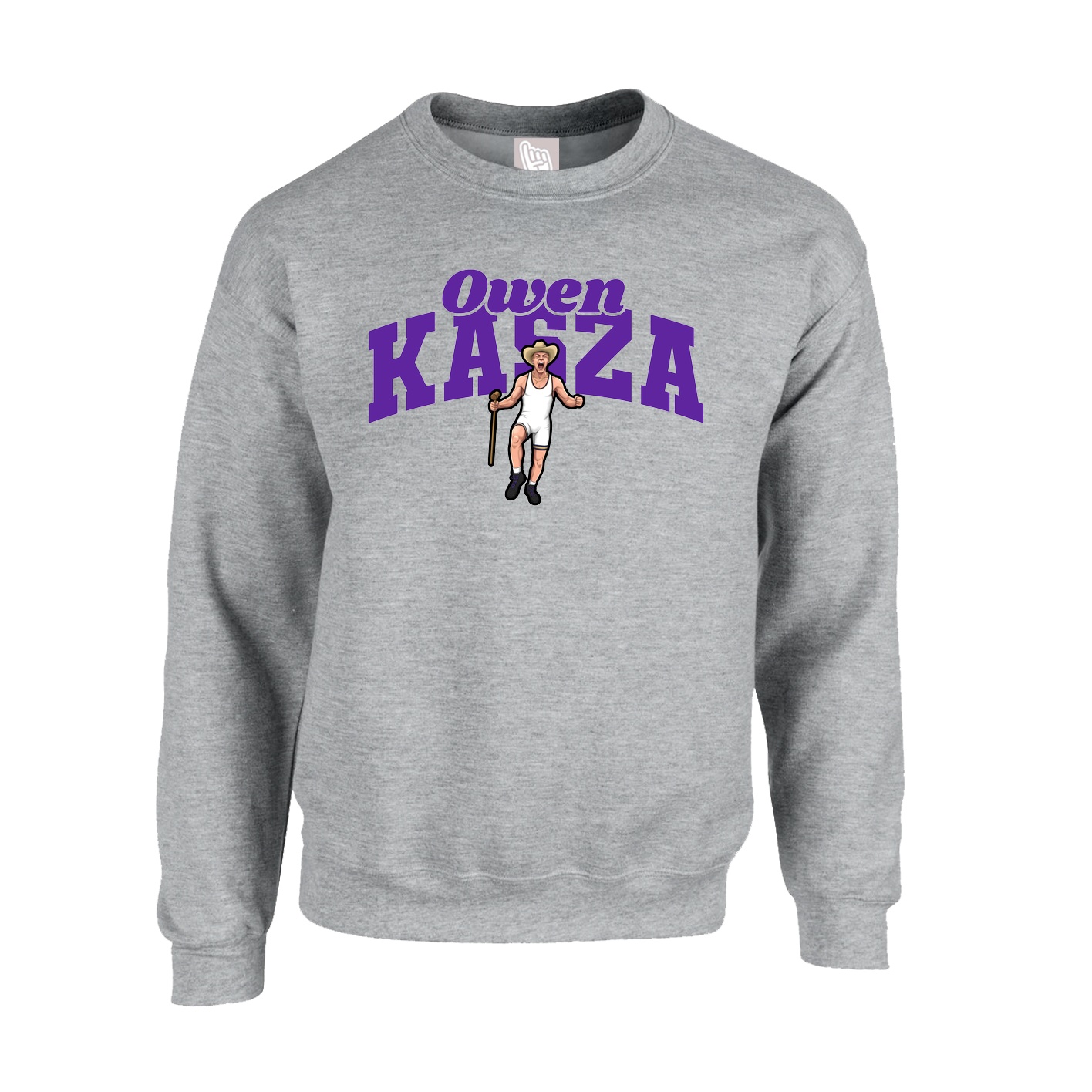 Fleece Crew — Signature Arch in Grey