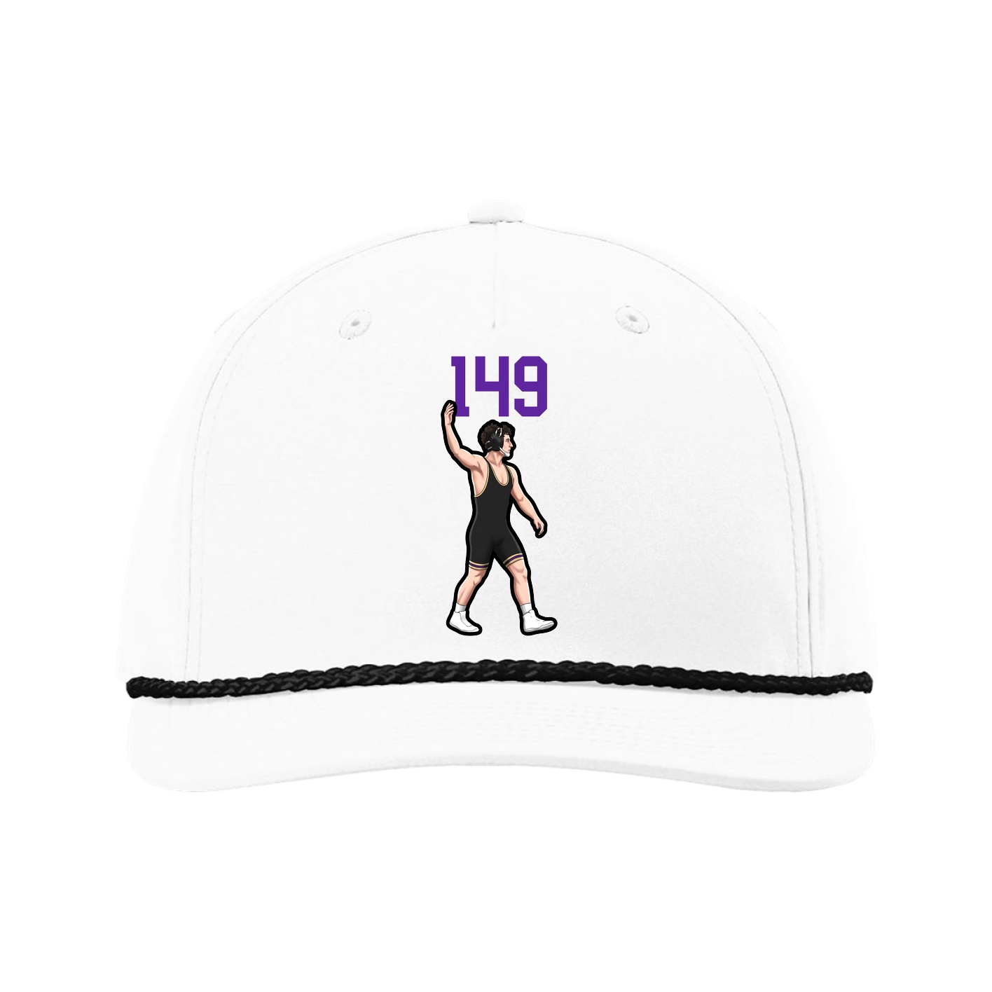 Five-Panel Classic Rope Cap — Number Top in White