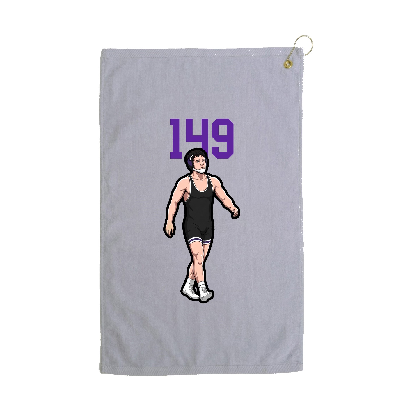 Golf Towel — Number Top in Grey