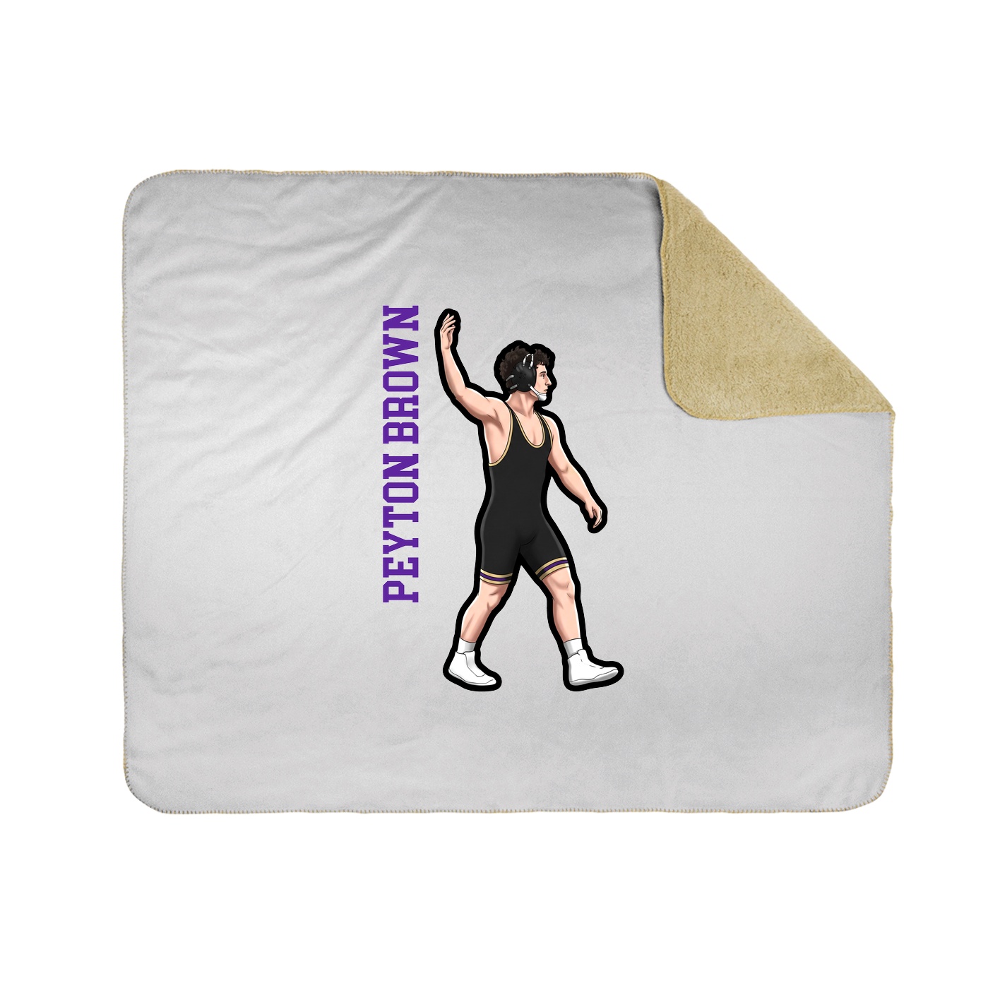 Throw Blanket — Name Vertical in White