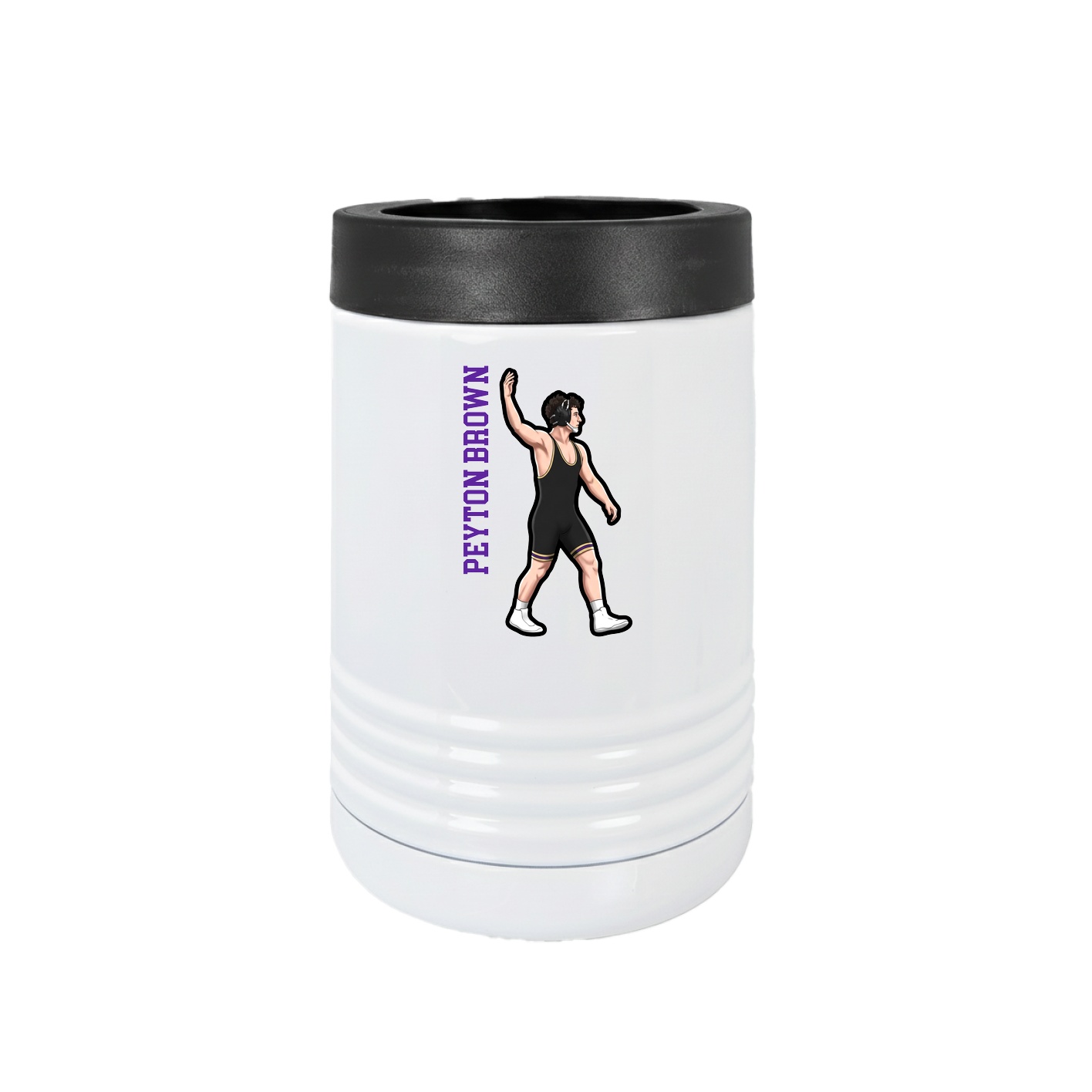 Beverage Holder — Name Vertical in White