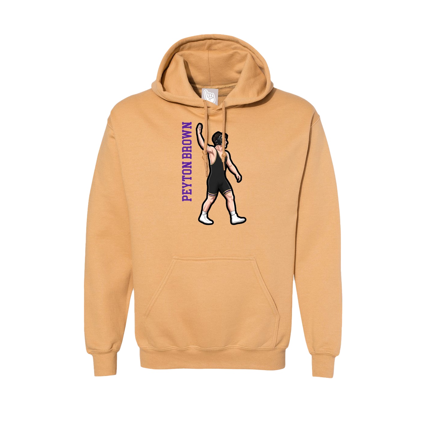 Hoodie — Name Vertical in Vegas Gold