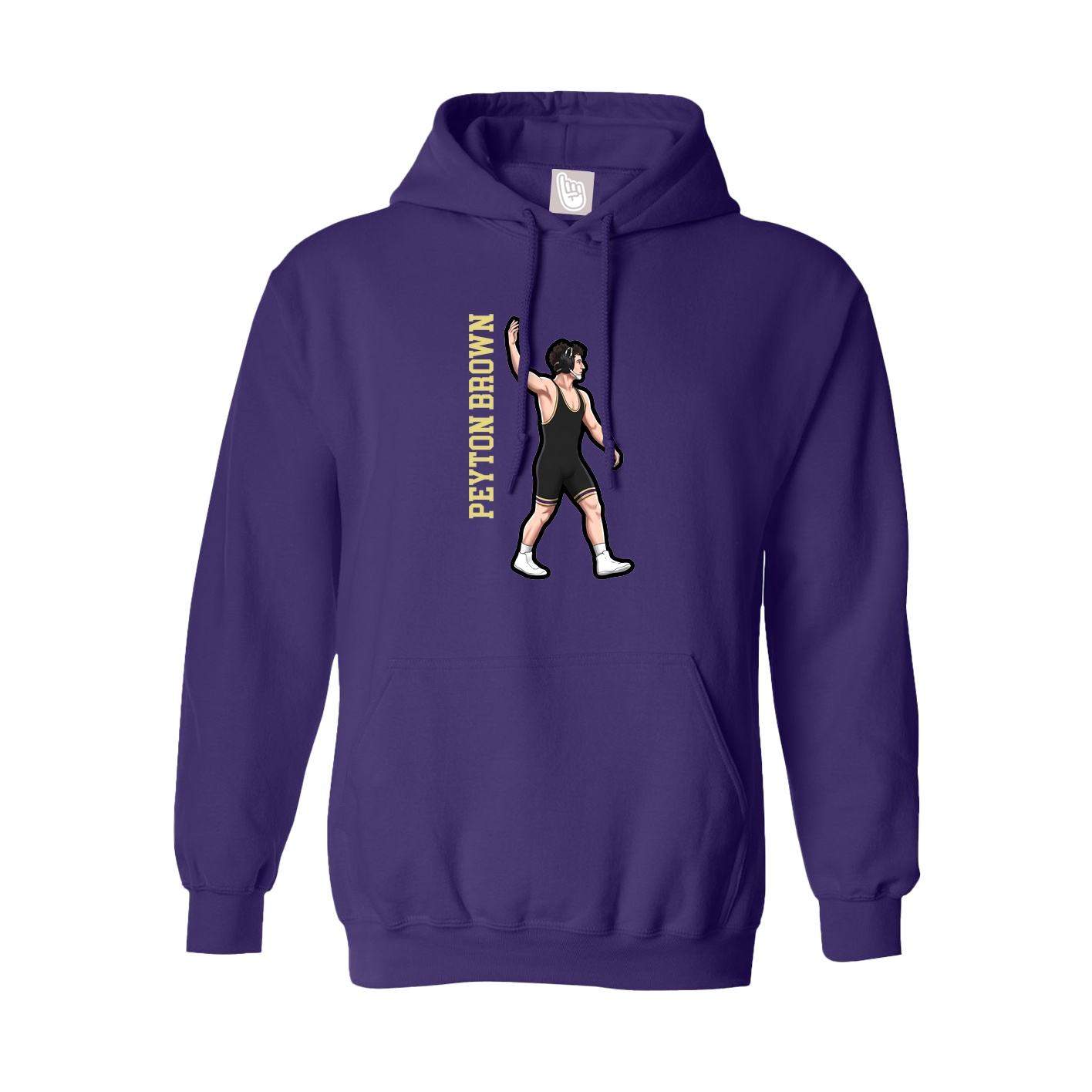 Youth Hoodie — Name Vertical in Purple