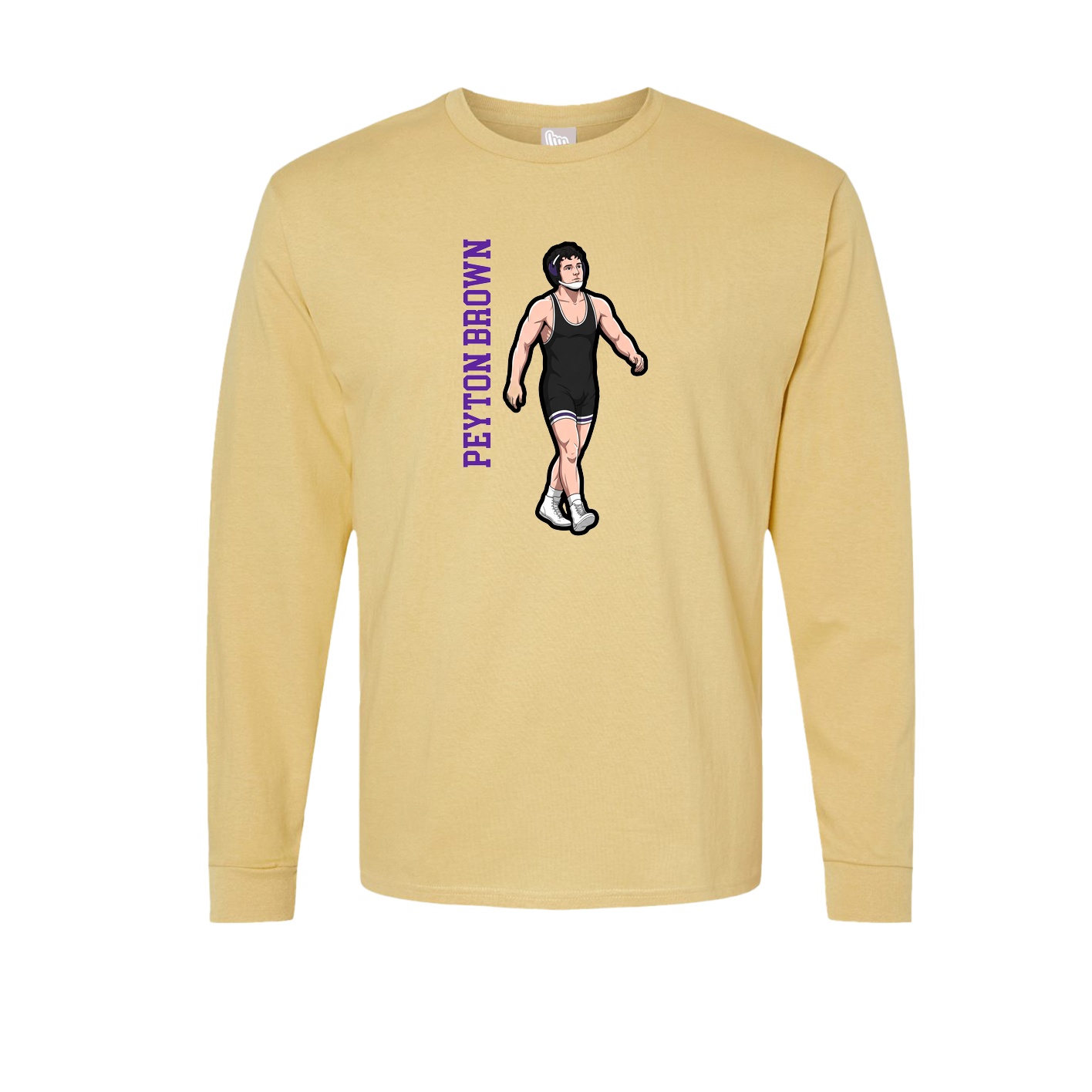 Long Sleeve Tee — Name Vertical in Vegas Gold