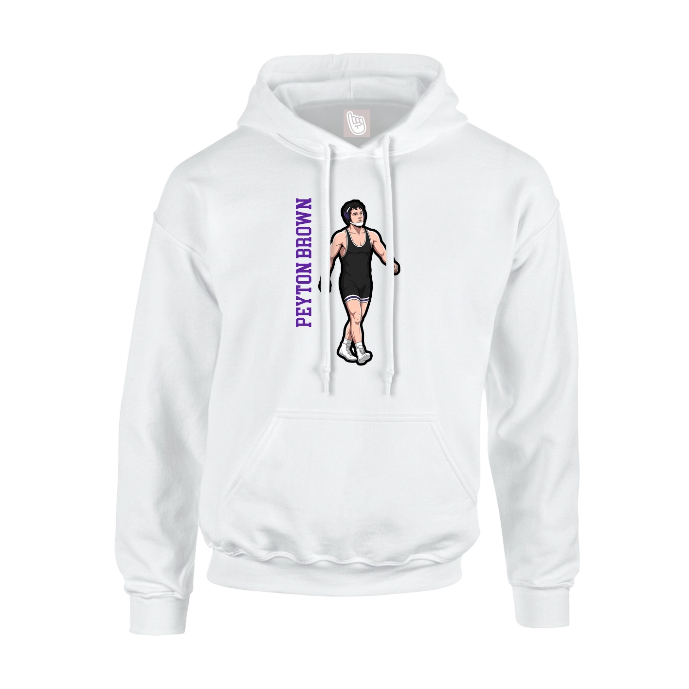 Youth Hoodie — Name Vertical in White