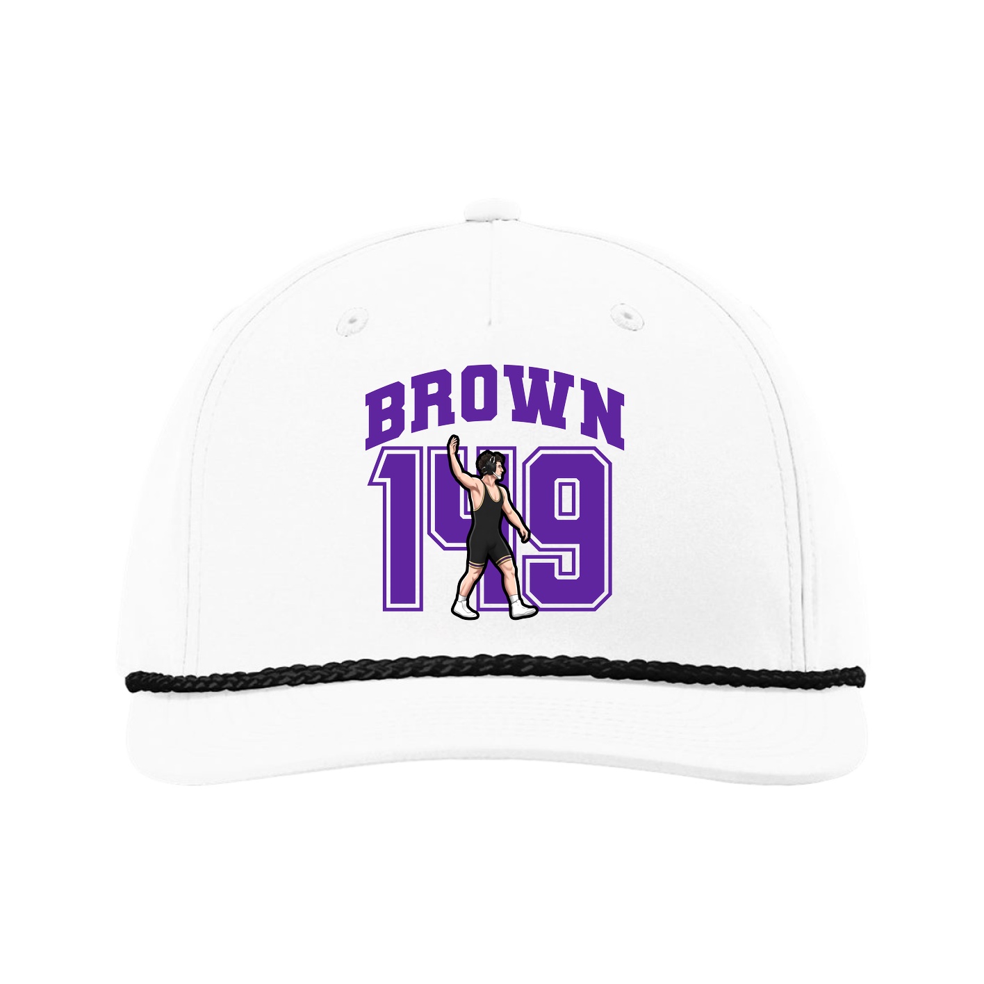 Five-Panel Classic Rope Cap — Number in White