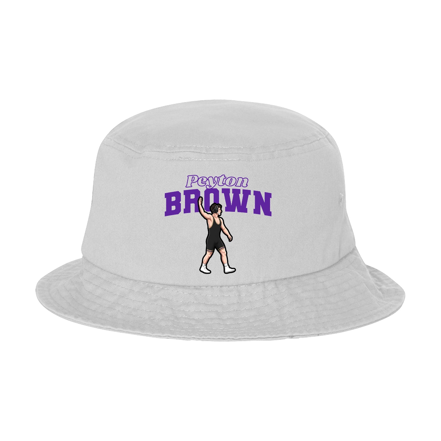 Bucket Cap — Name Arch in White