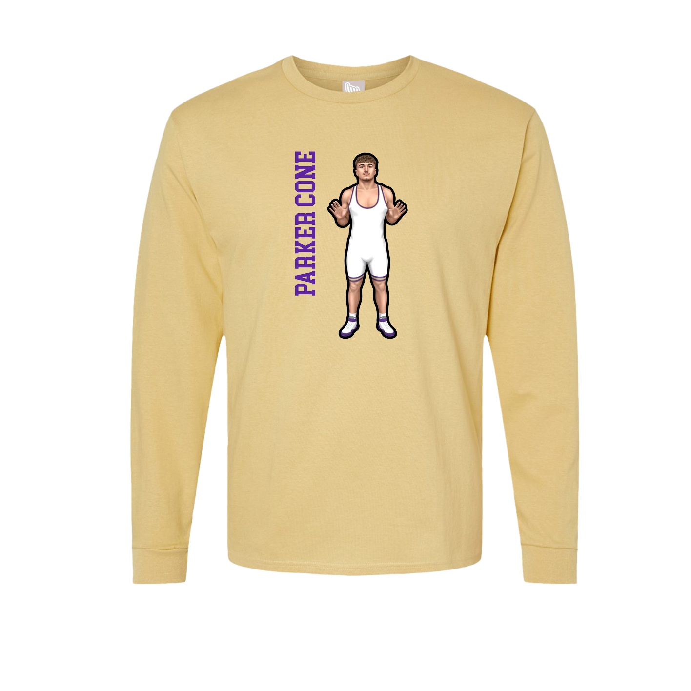 Long Sleeve Tee — Name Vertical in Vegas Gold