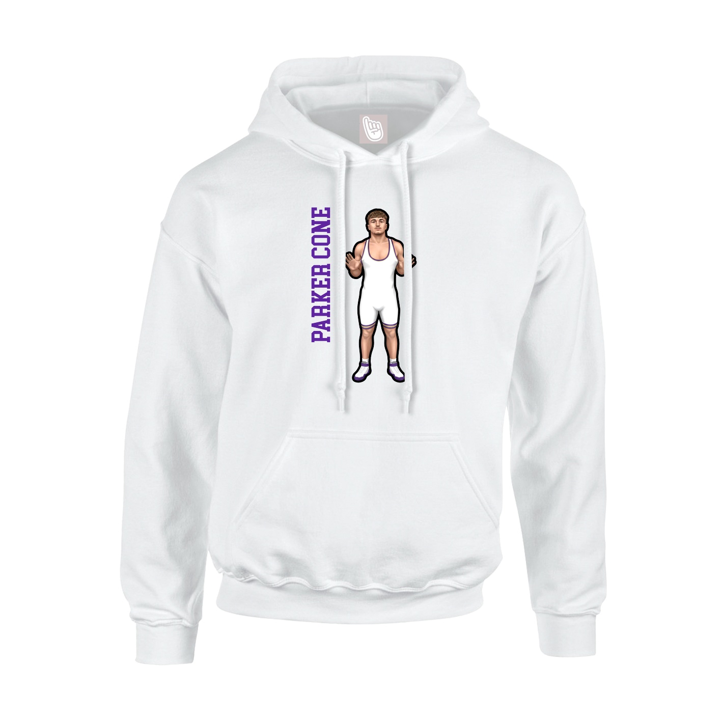 Youth Hoodie — Name Vertical in White