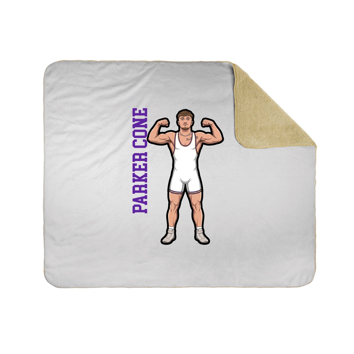 Throw Blanket — Name Vertical in White