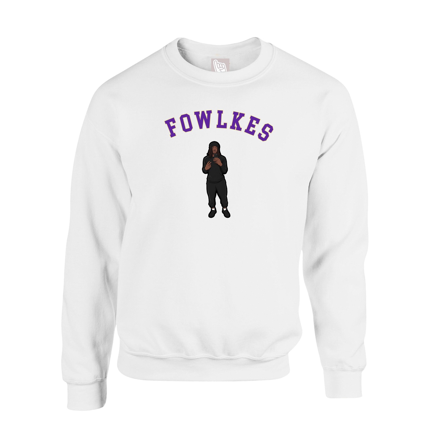 Fleece Crew — Shirsey Arch in White