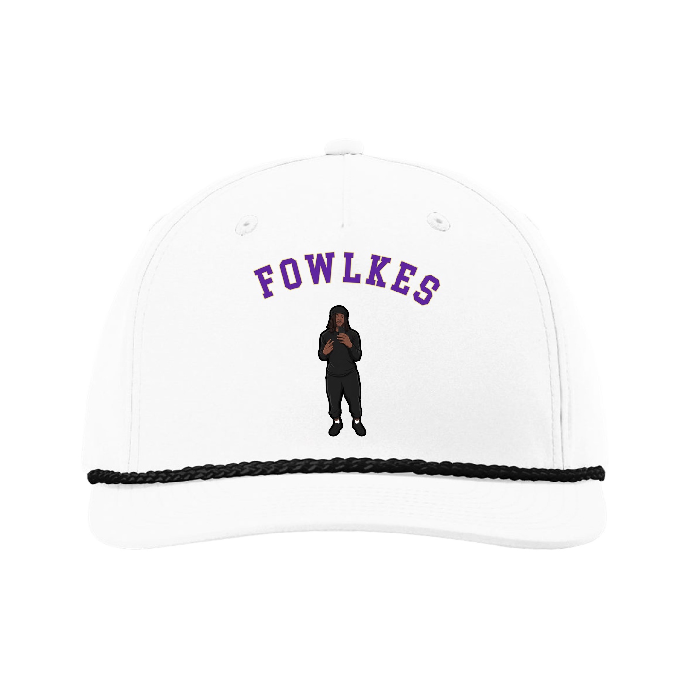 Five-Panel Classic Rope Cap — Shirsey Arch in White
