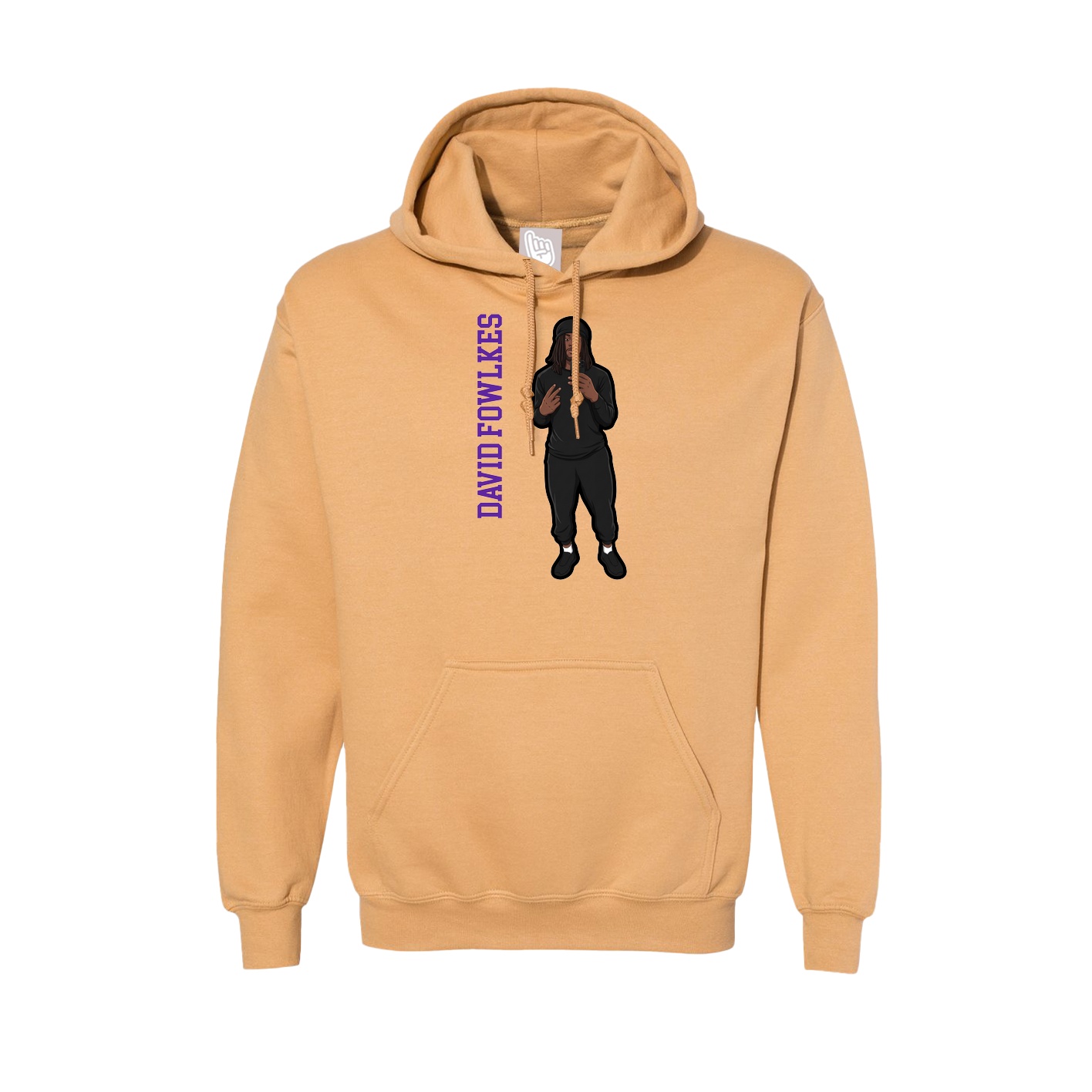 Hoodie — Name Vertical in Vegas Gold