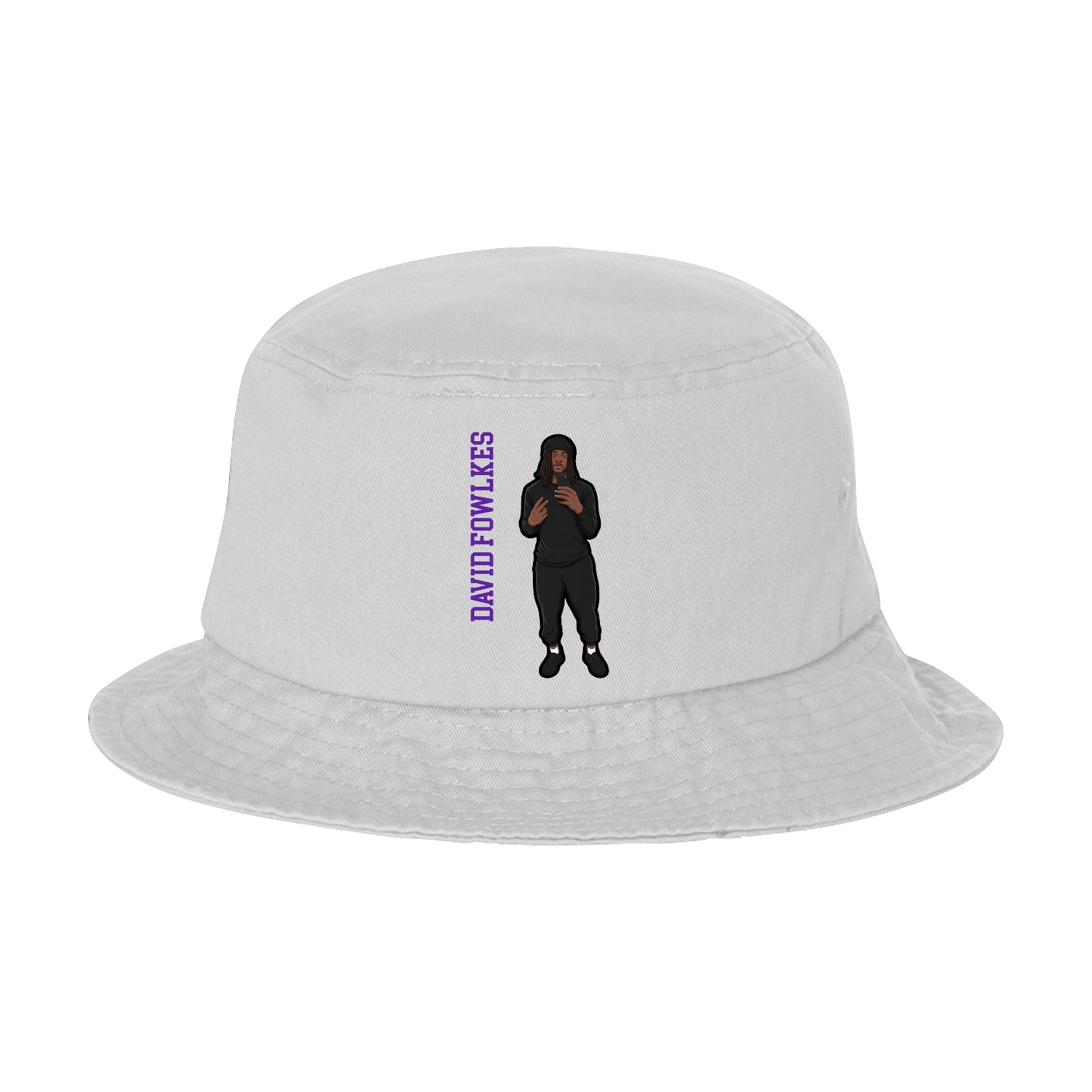 Bucket Cap — Name Vertical in White