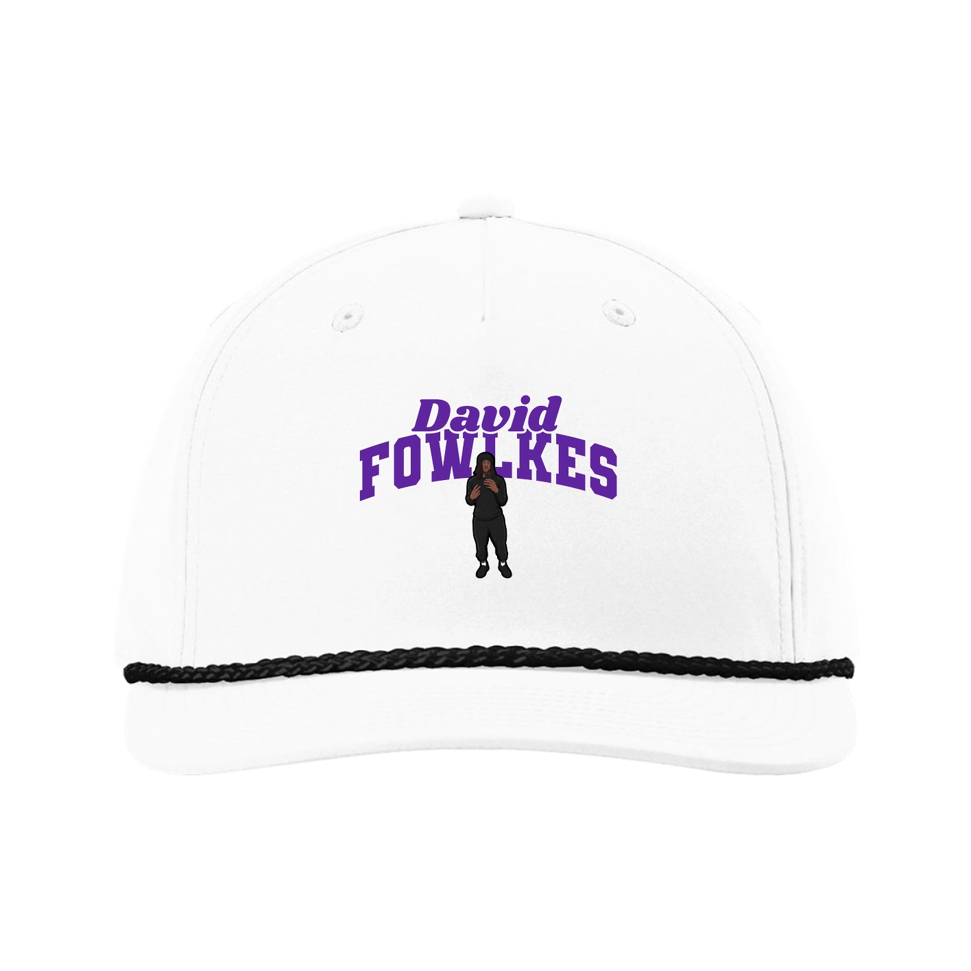 Five-Panel Classic Rope Cap — Signature Arch in White