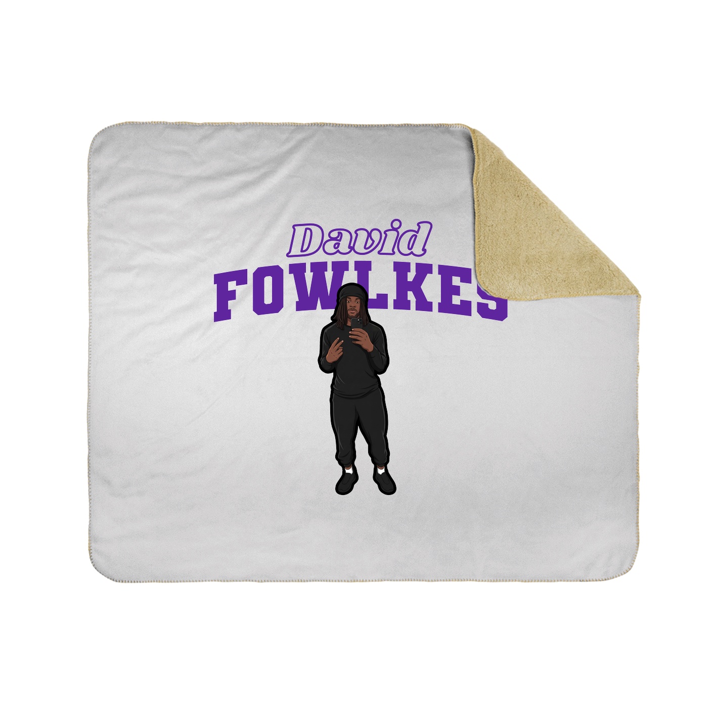 Throw Blanket — Name Arch in White