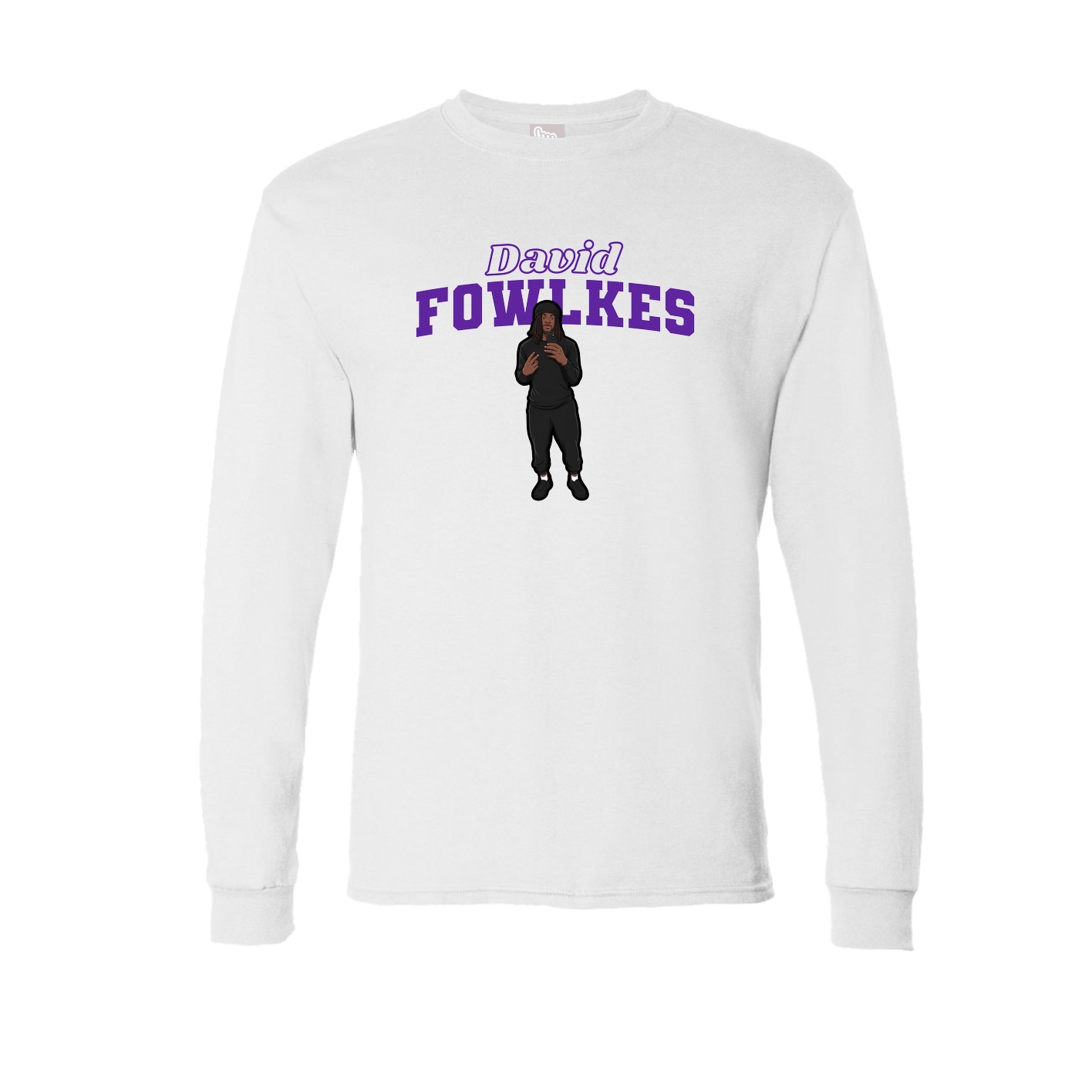 Long Sleeve Tee — Name Arch in White