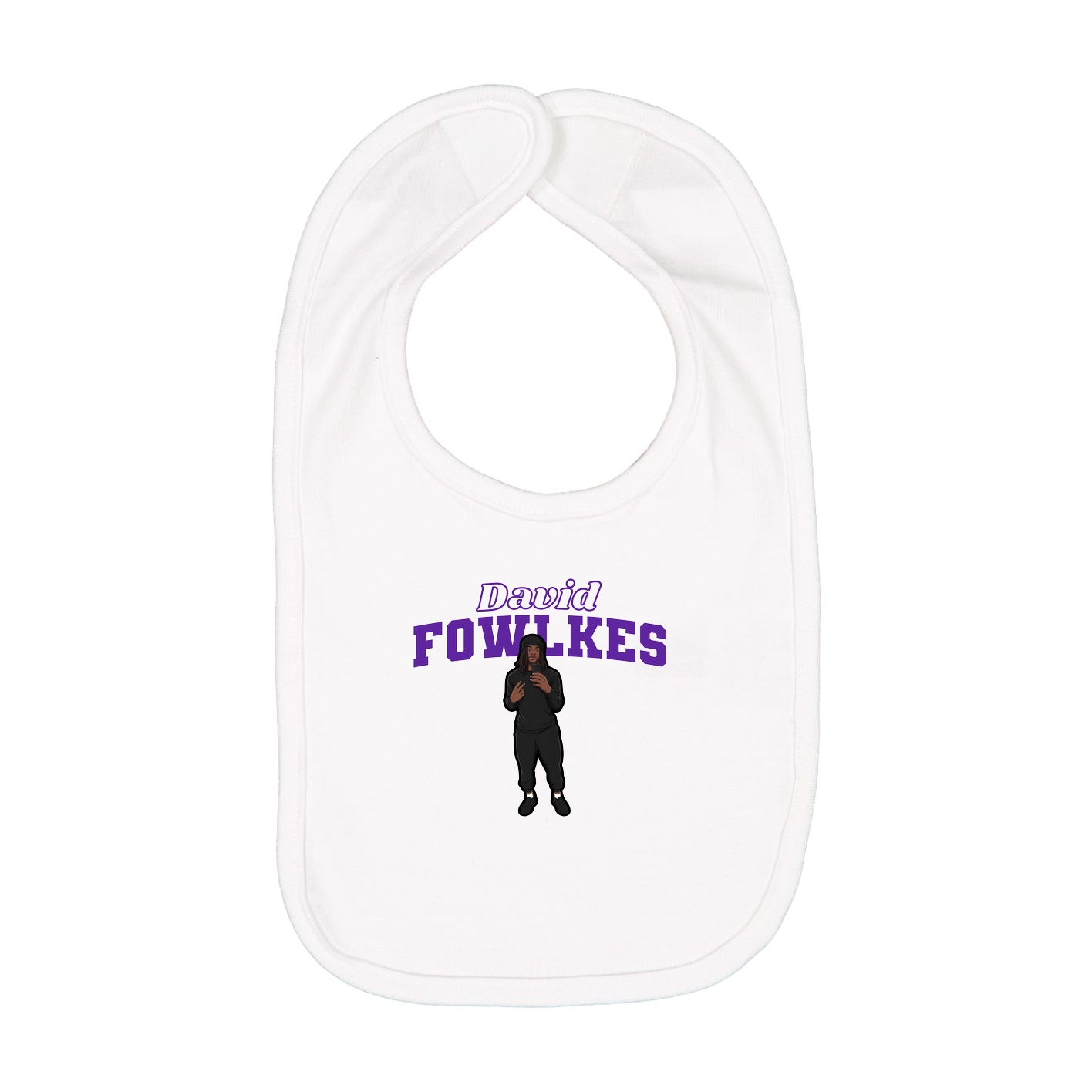 Infant Bib — Name Arch in White