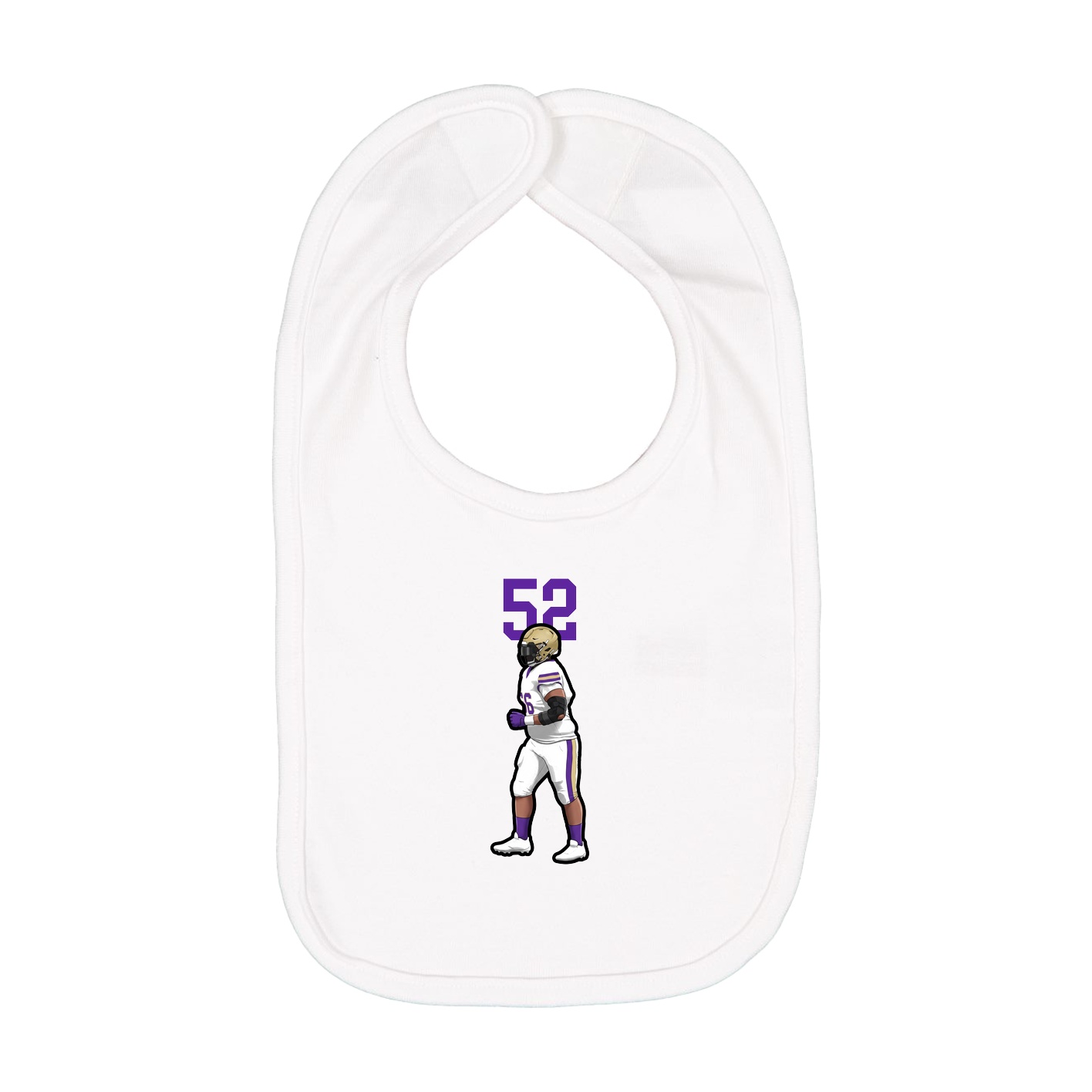 Infant Bib — Number Top in White