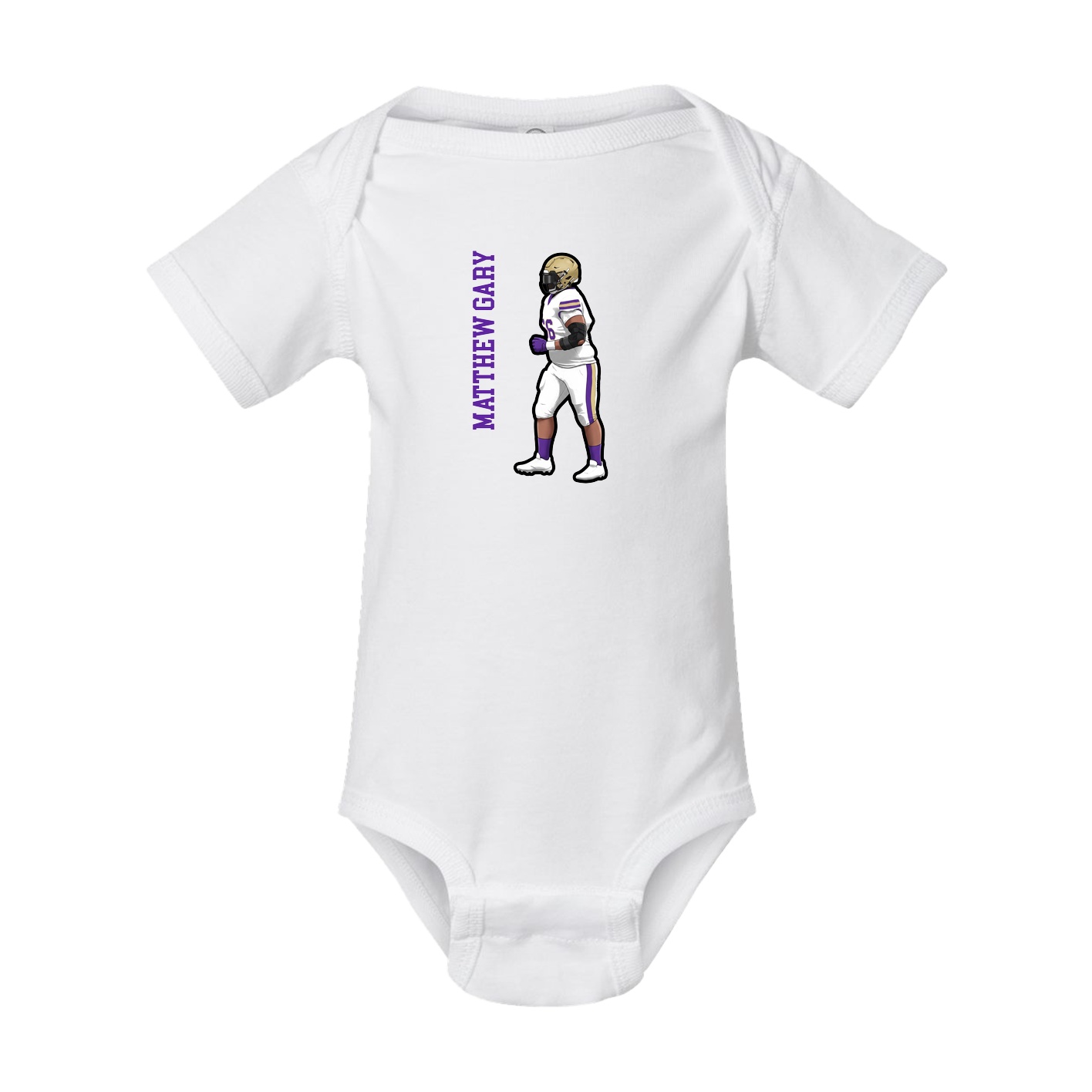 Baby Onesie — Name Vertical in White