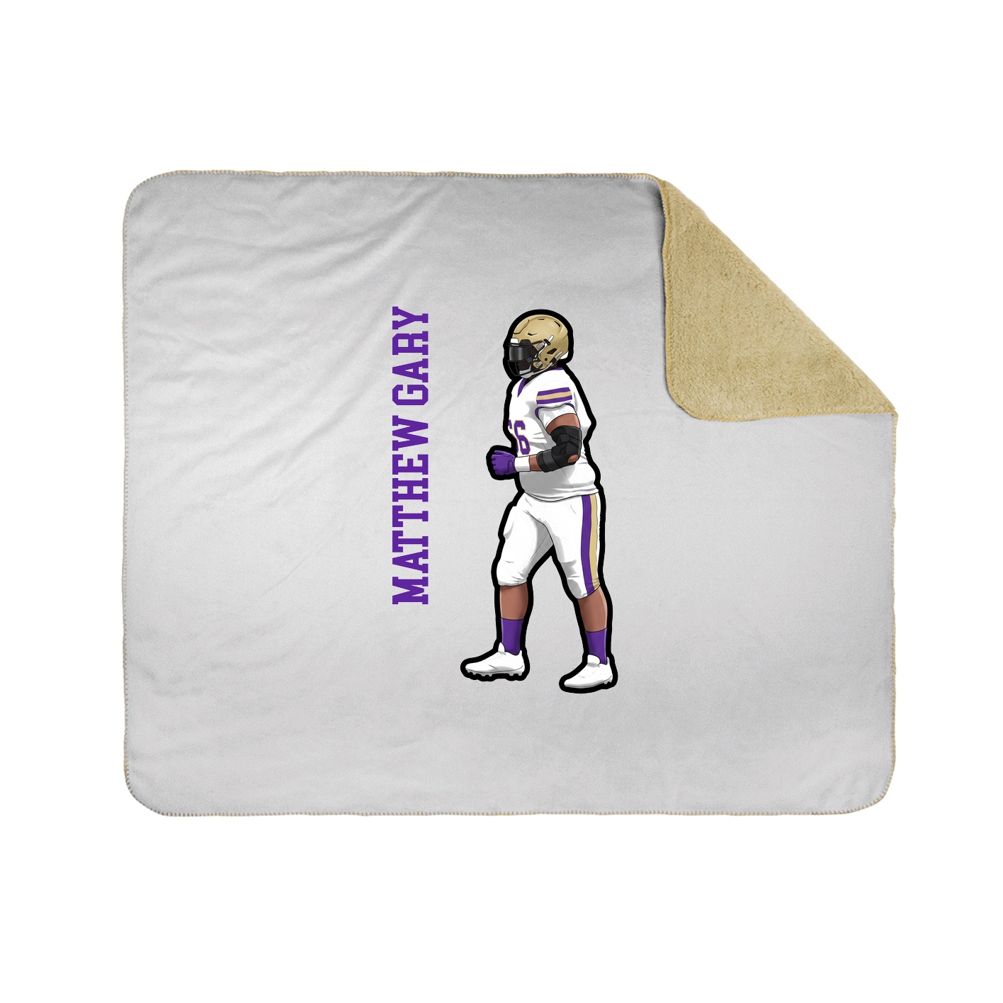 Throw Blanket — Name Vertical in White