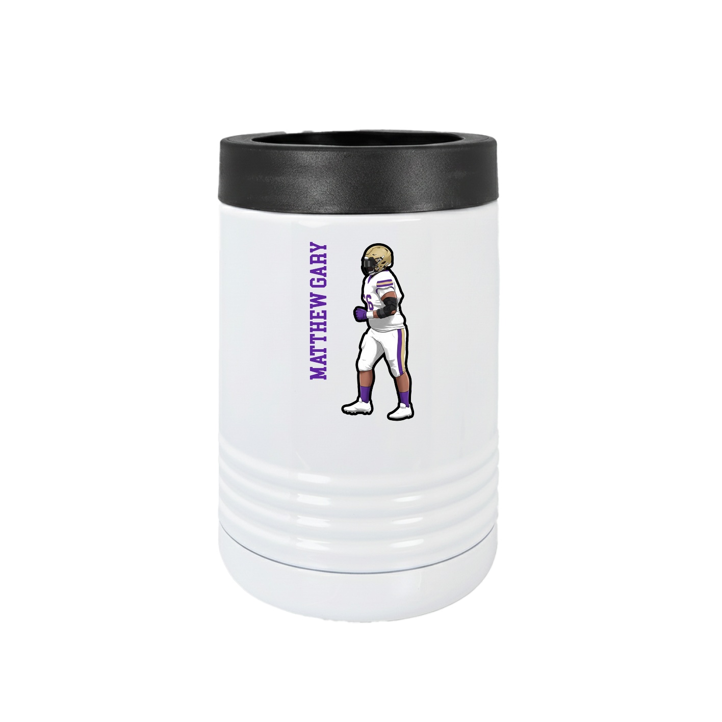 Beverage Holder — Name Vertical in White