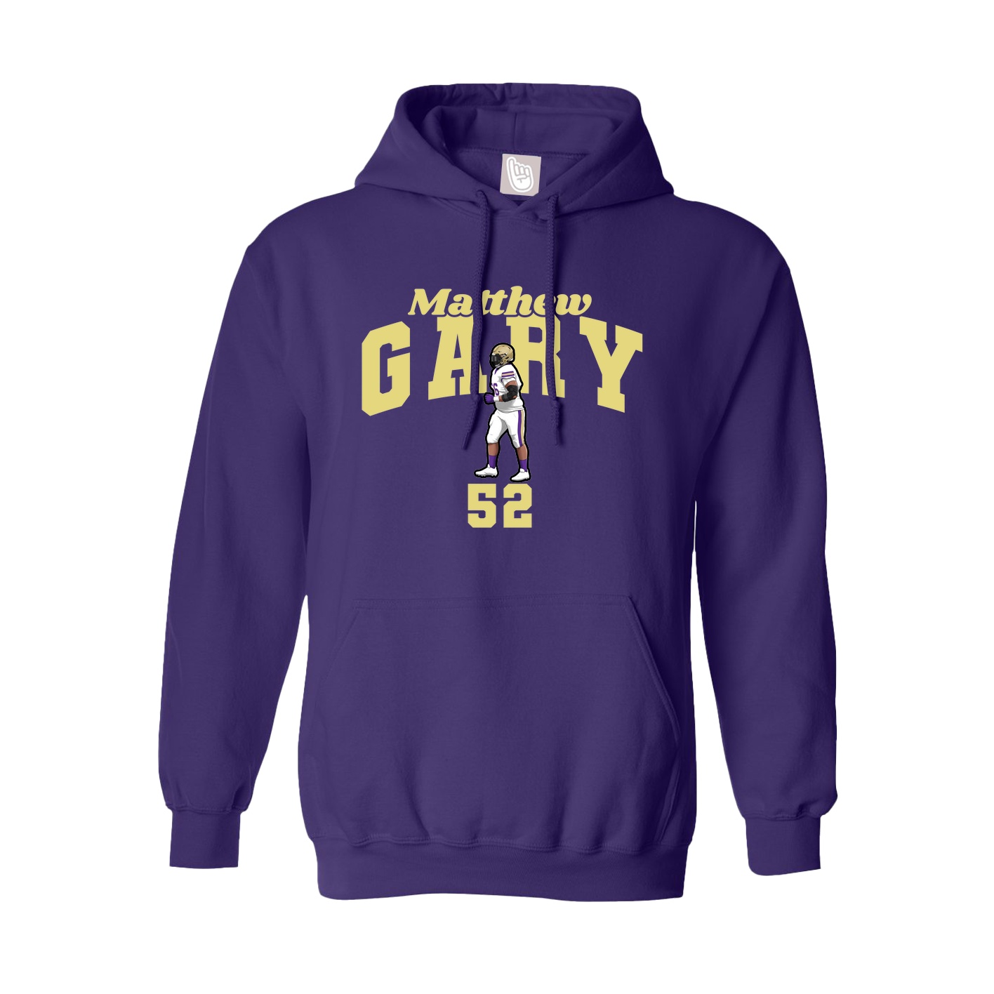 Youth Hoodie — Signature Arch in Purple
