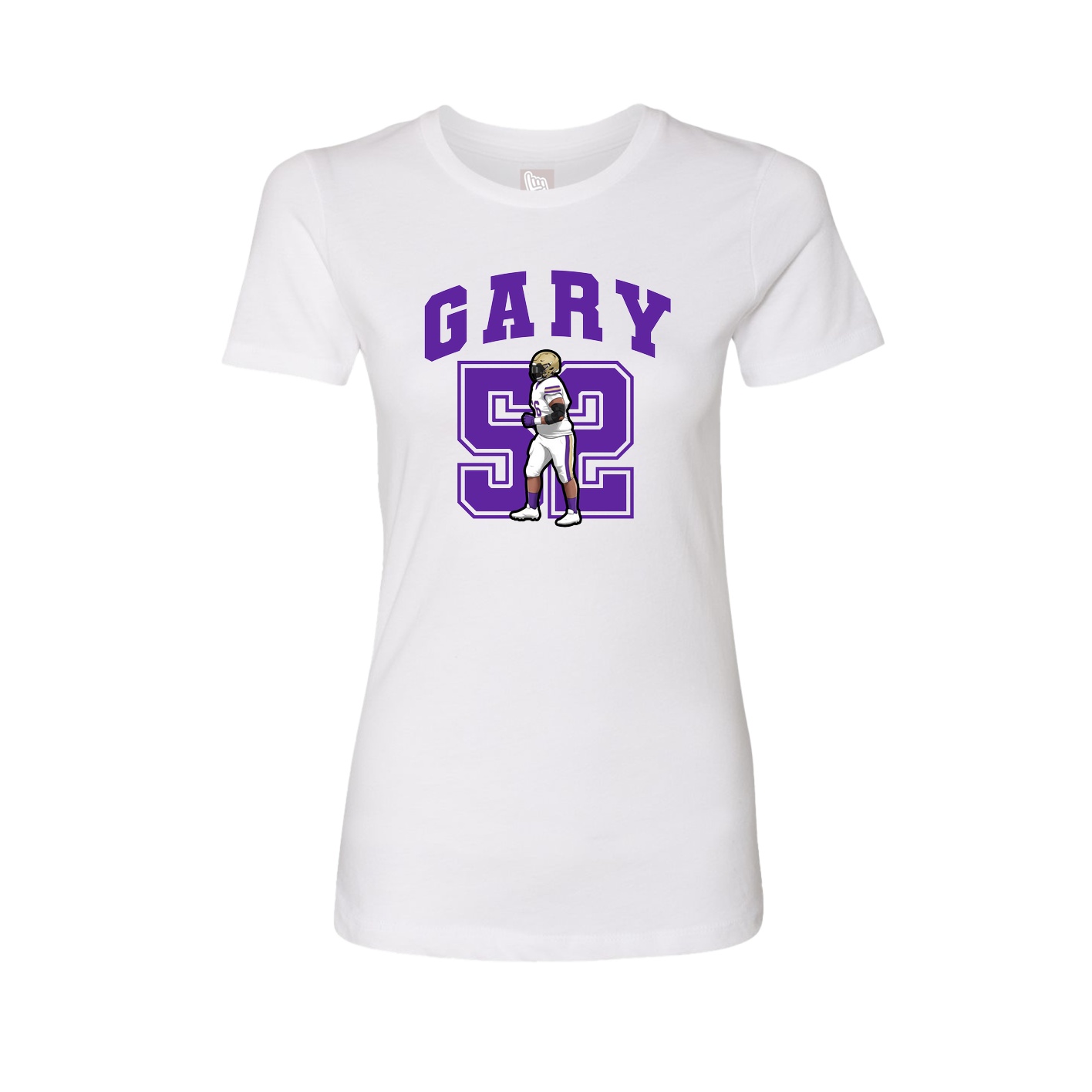 Fitted Women's Tee — Number in White
