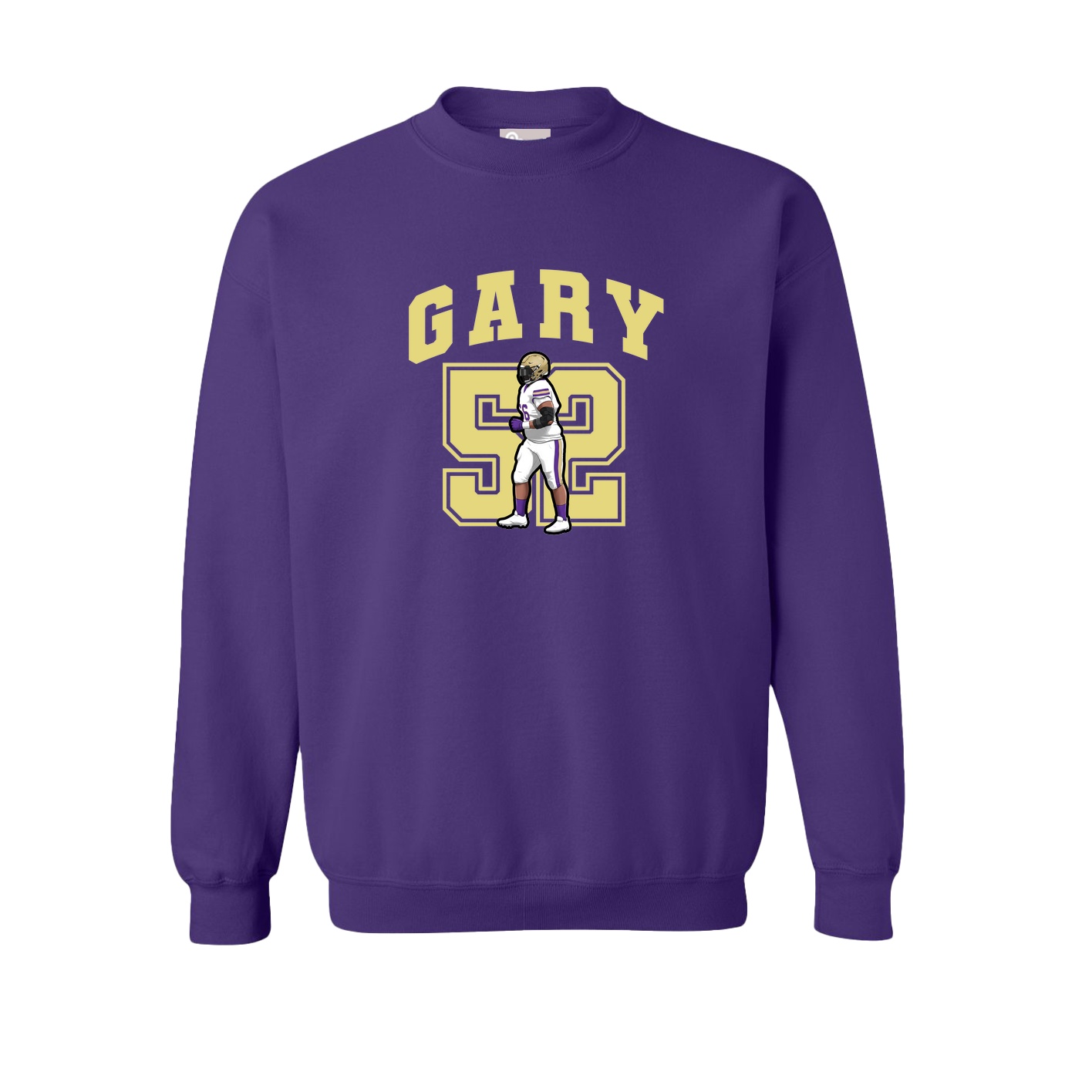 Fleece Crew — Number in Purple