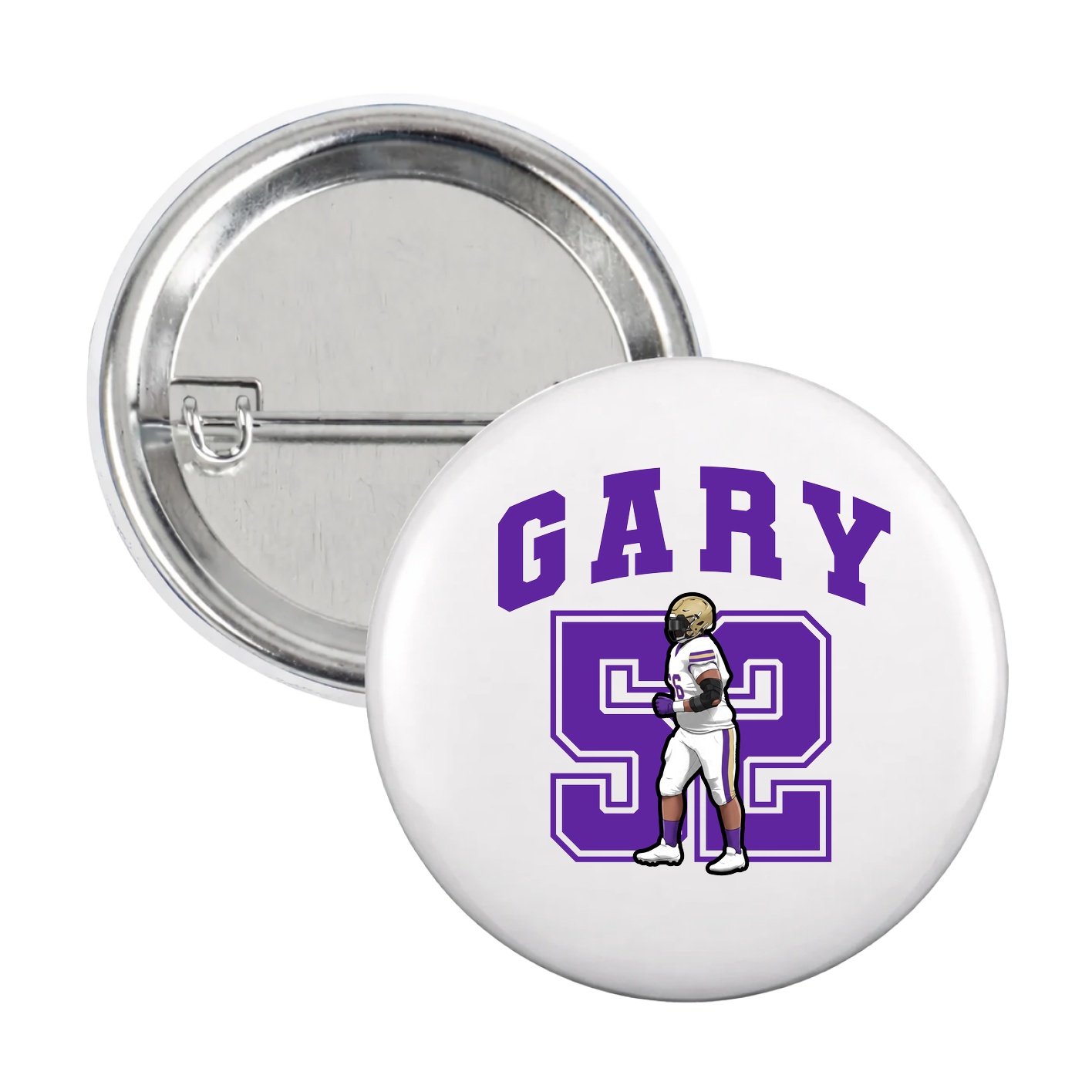 Game Day Button — Number in White