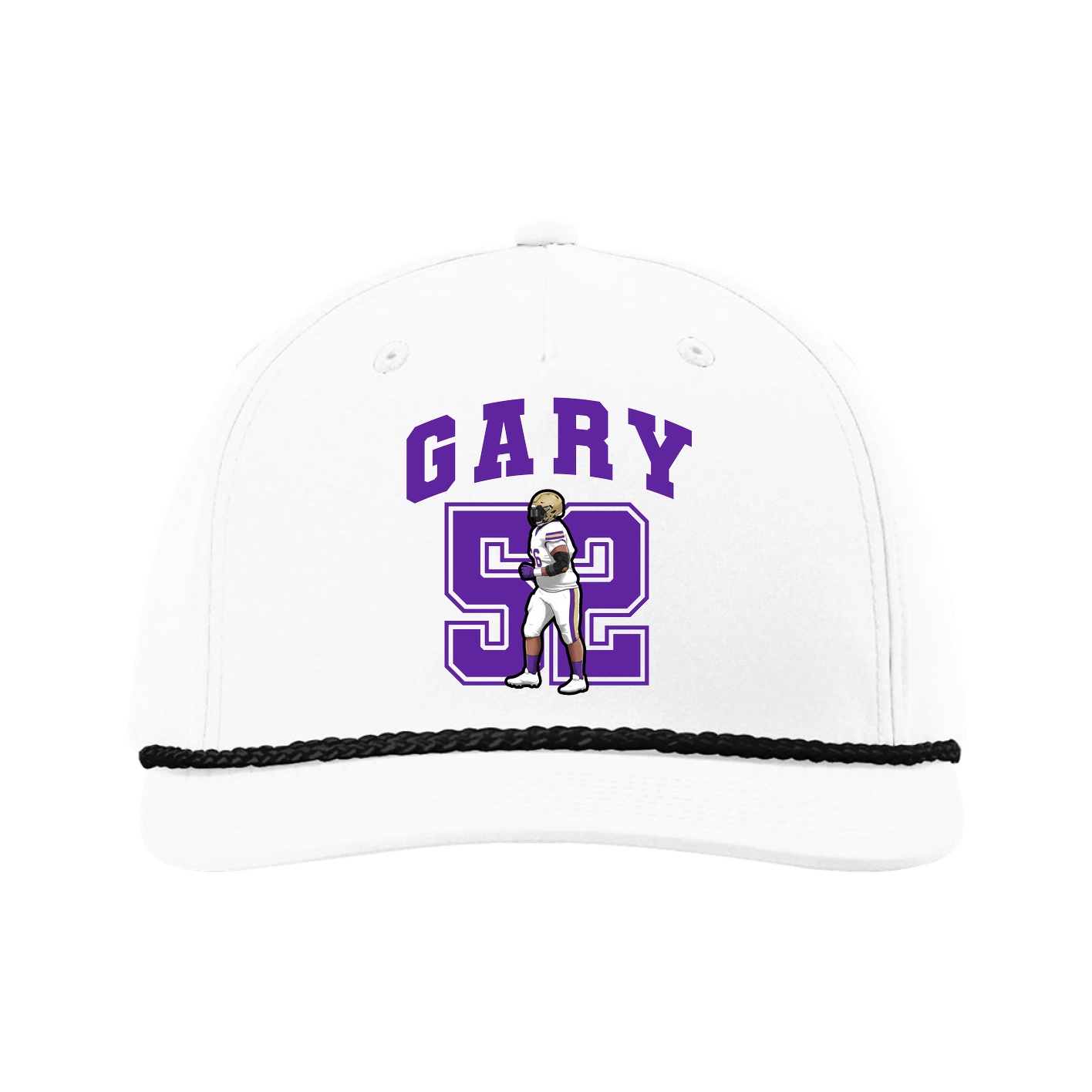 Five-Panel Classic Rope Cap — Number in White