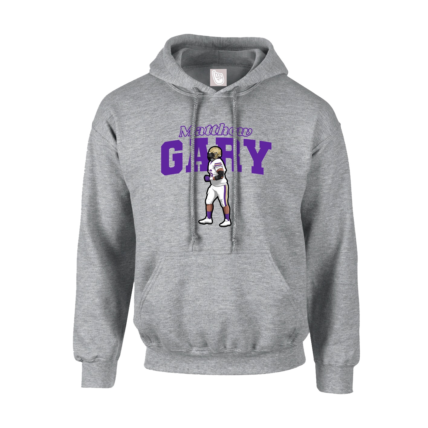 Hoodie — Name Arch in Grey