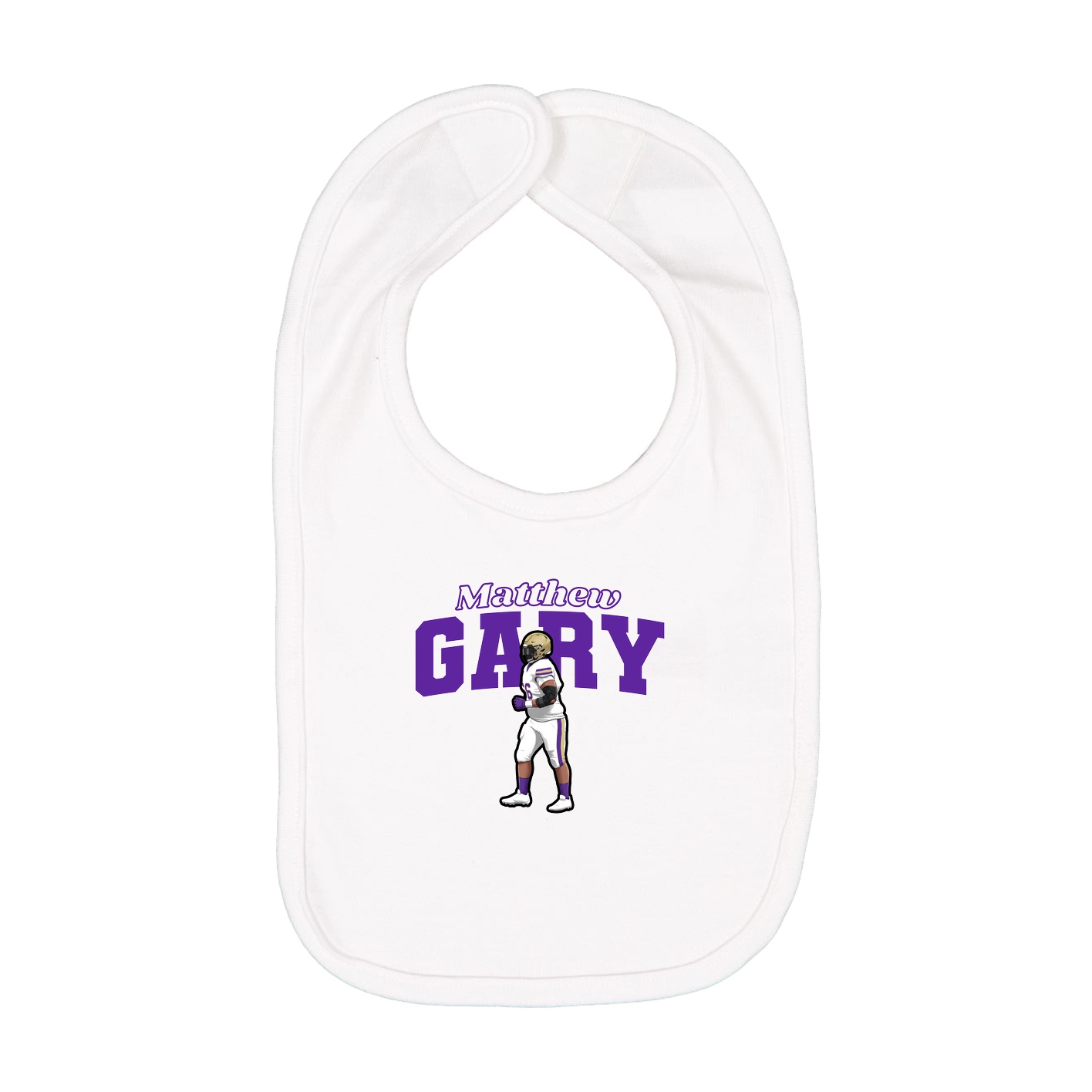 Infant Bib — Name Arch in White