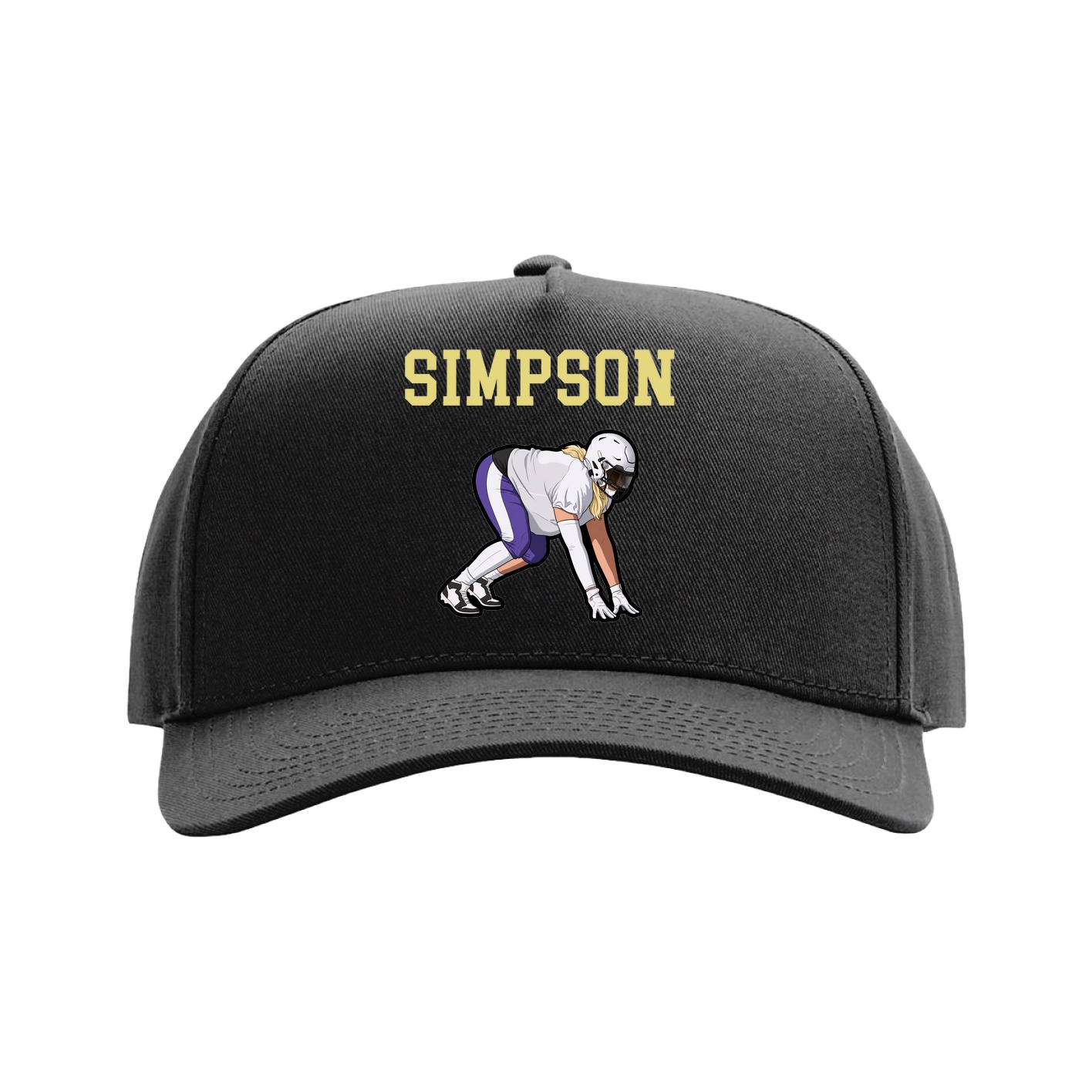 Full Fabric Five-Panel Champ Cap — Shirsey in Black