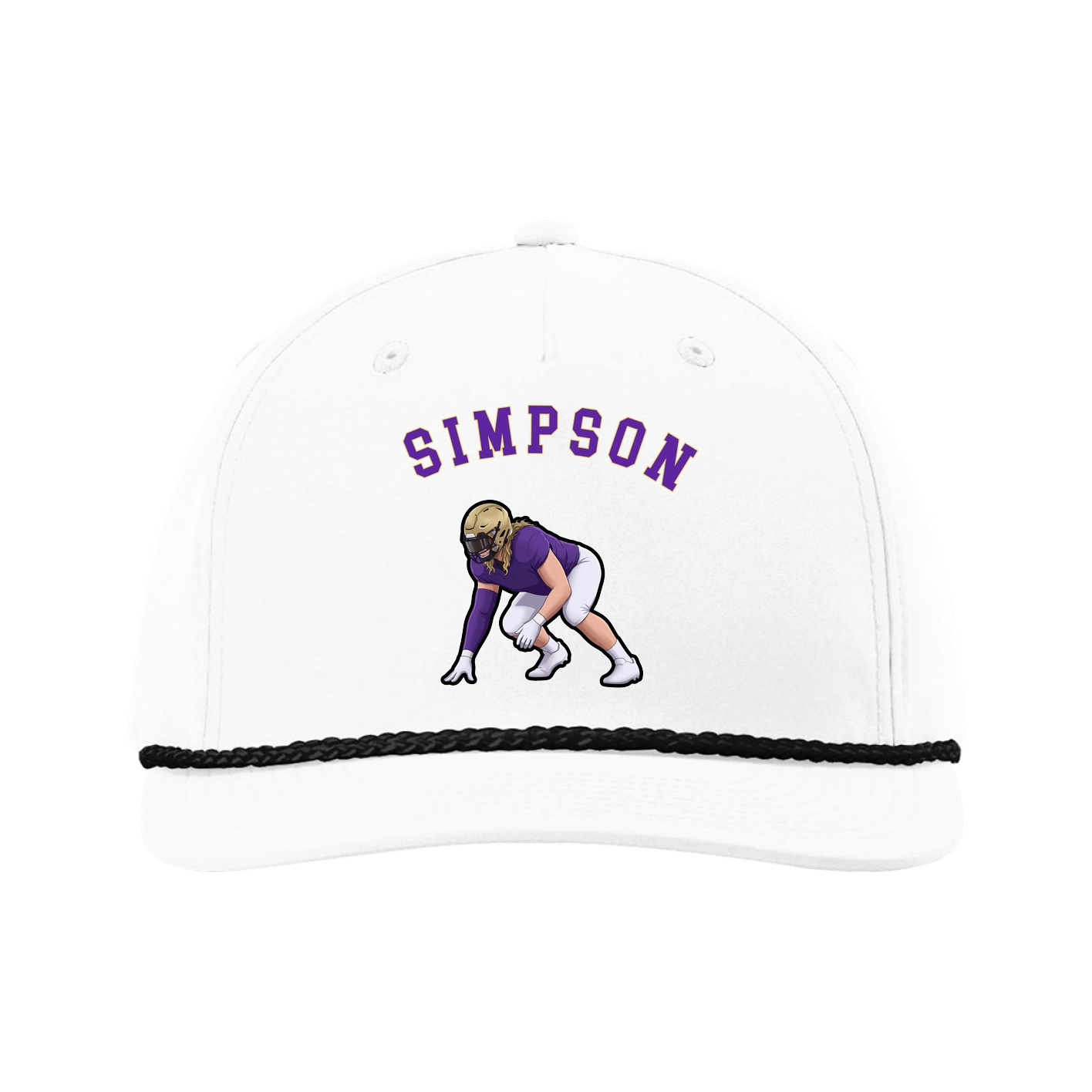Five-Panel Classic Rope Cap — Shirsey Arch in White